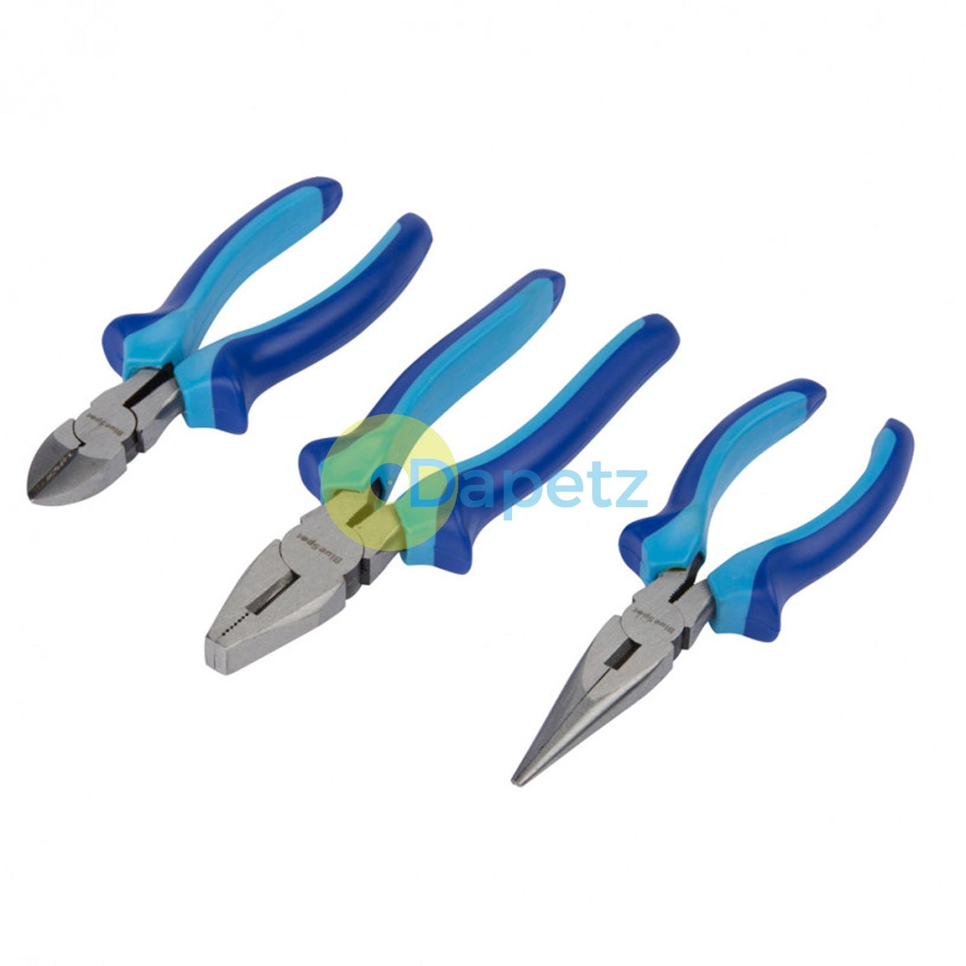 BlueSpot 3Pce Plier Set Soft Grip Handle Long Nose Pliers Cutters 150mm