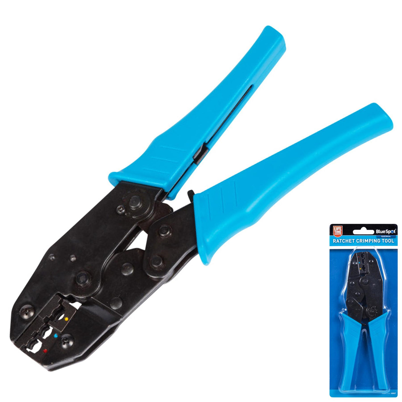 BlueSpot New 9" Ratchet Crimper Plier Crimping Tool Cable Wire Electrical Terminals