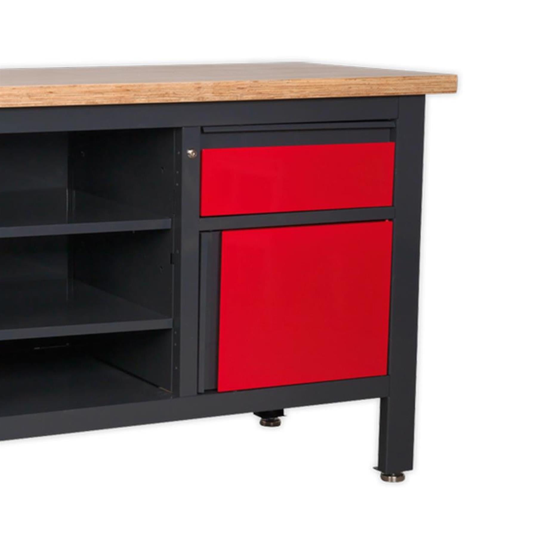 Sealey Workstation with 2 Drawers, 2 Cupboards & Open Storage