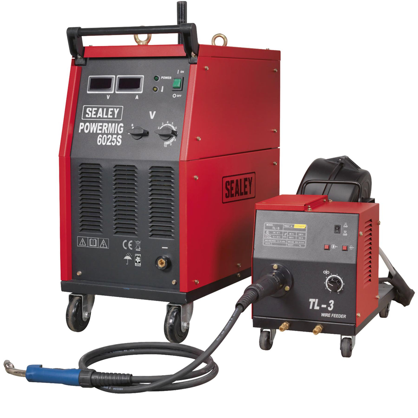 Sealey Prof MIG Welder 250A 415V 3ph Euro Torch-Portable Wire Drive