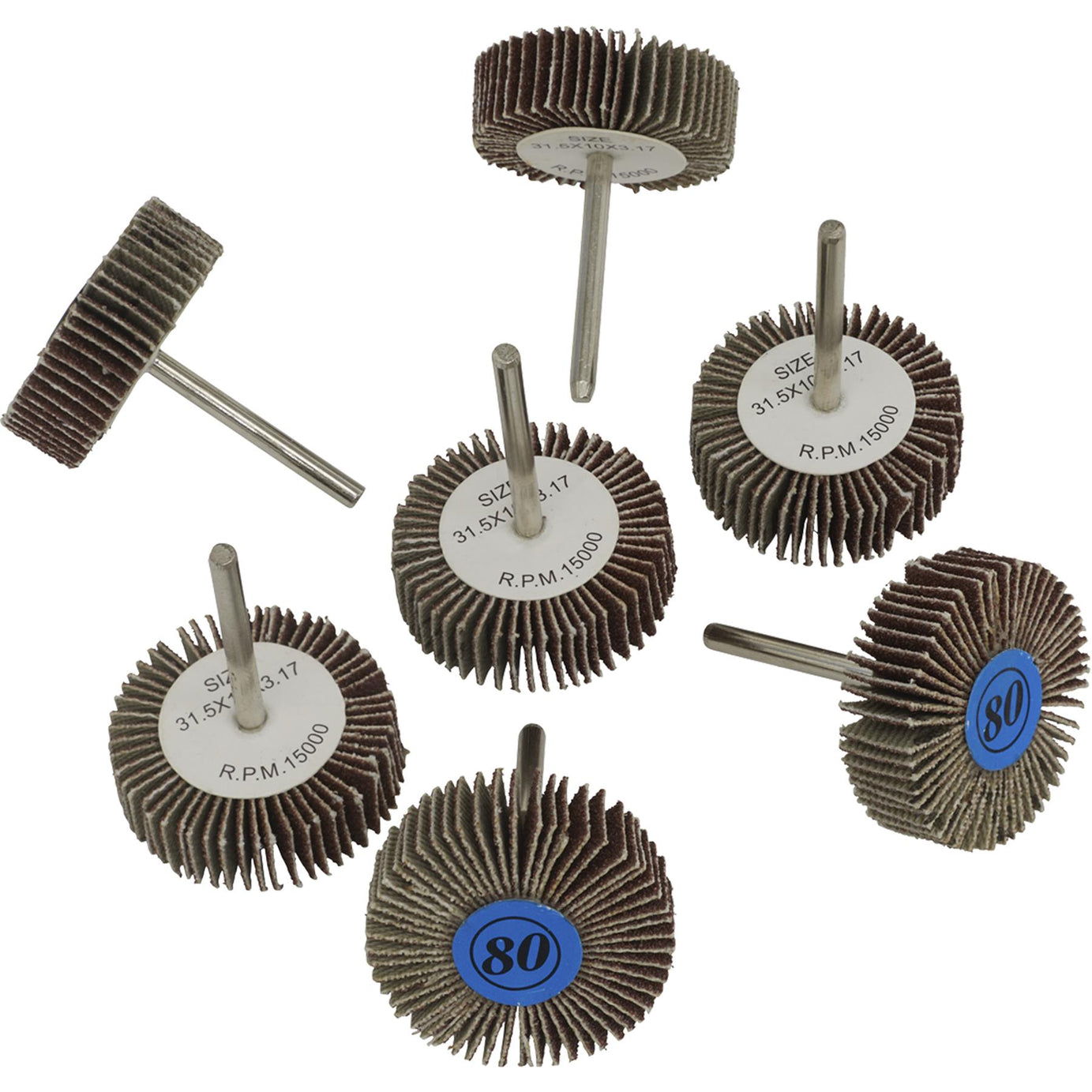 Sealey Rotary Tool Flap Wheel Set 30mm 7pc