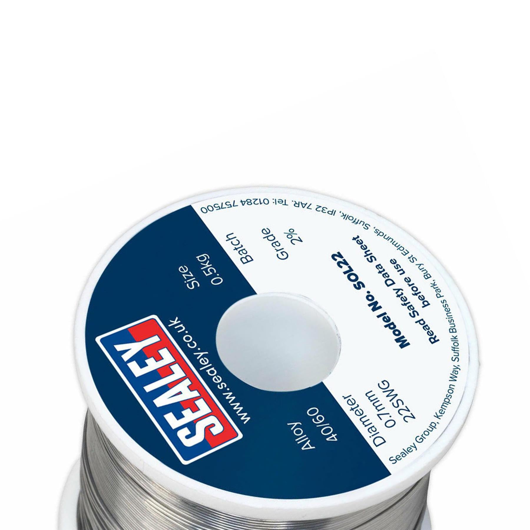 Sealey Solder Wire Quick Flow 2% 0.7mm/22SWG 40/60.5kg Reel