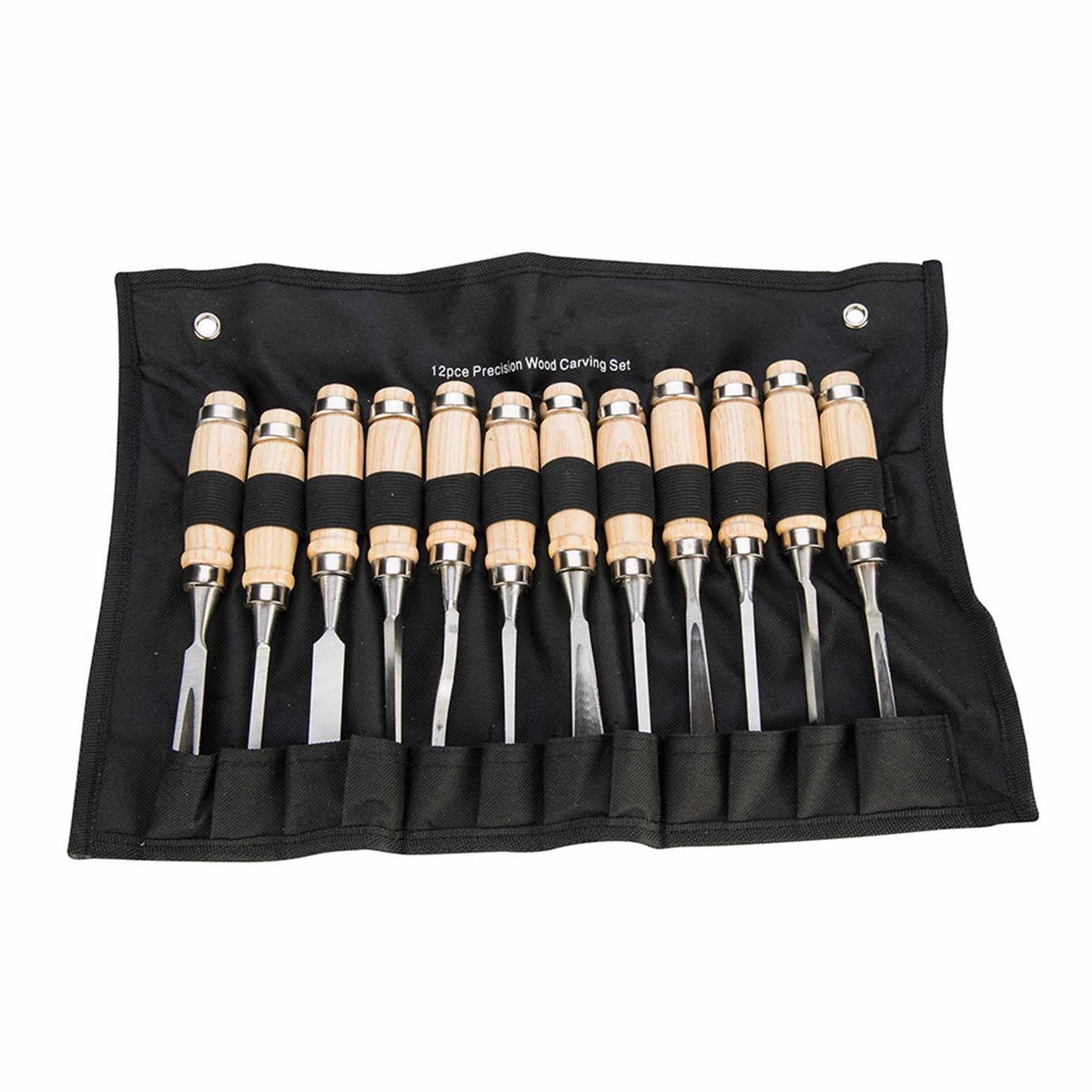 Precision Wood Carving Set 12pce Woodwork Chisels Detailed 200mm Wood Carving