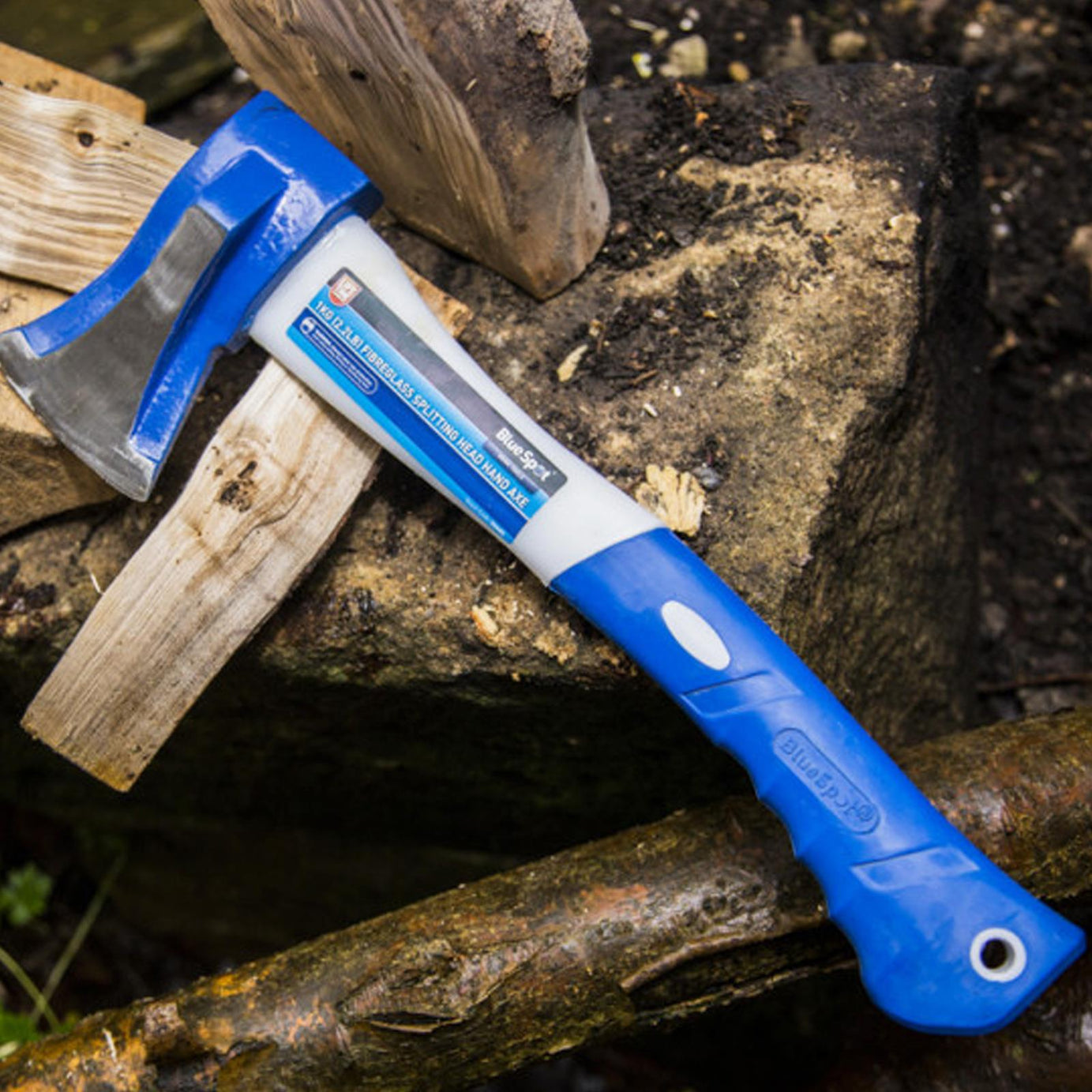 BlueSpot Splitting AXE Hatchet Fibreglass Handle Shaft Chopper Split Wood Hand Tools
