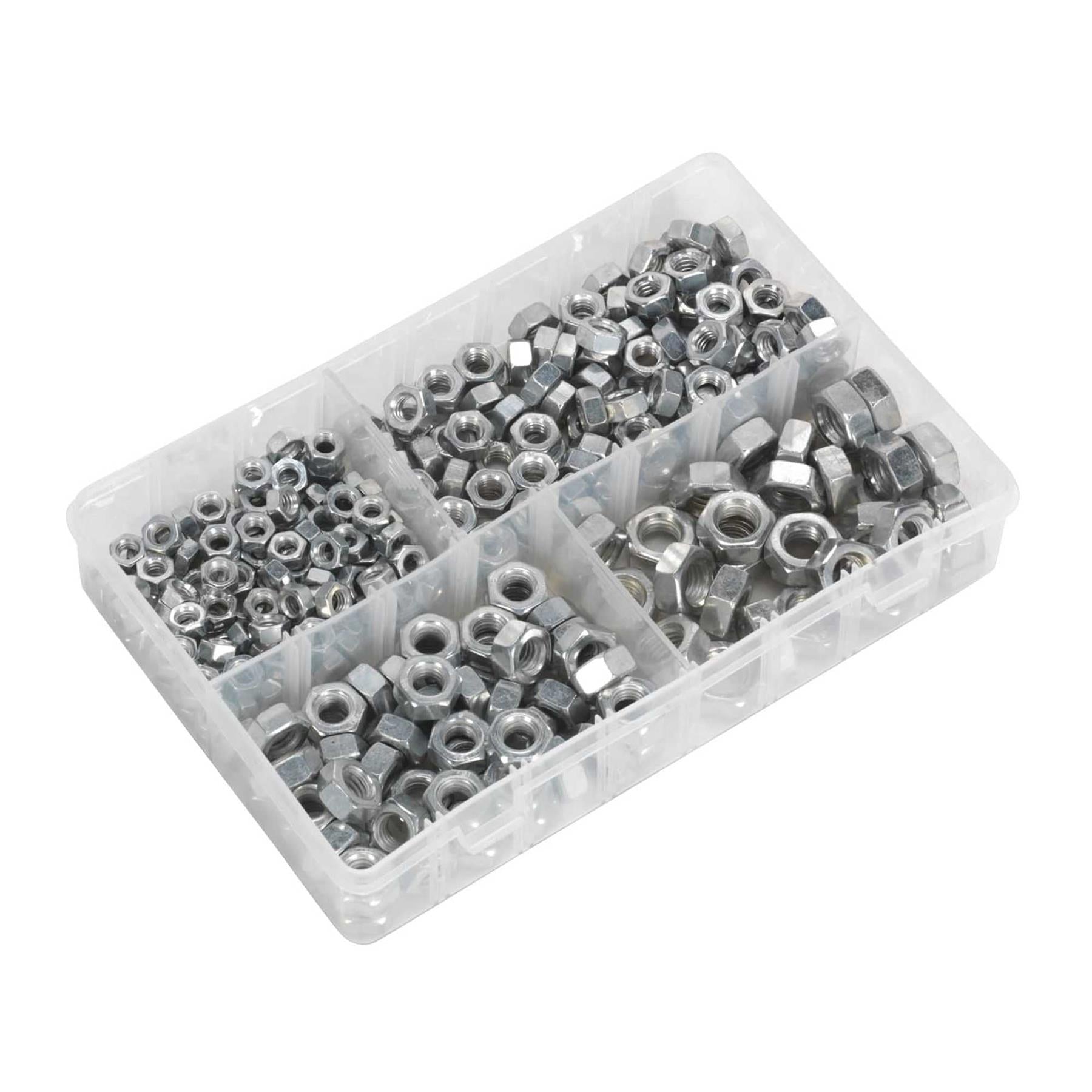 Sealey Steel Nut Assortment 320pc 1/4"-1/2"UNC