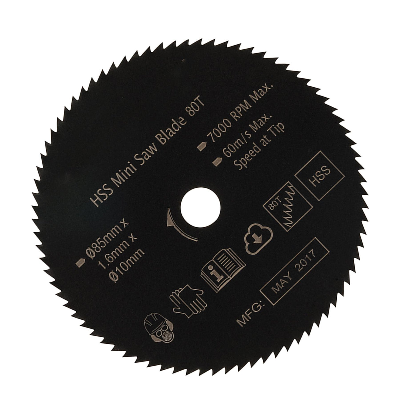 HSS Mini Saw Blade Titan Worx 85mm Diameter 10mm Bore - 80 Teeth