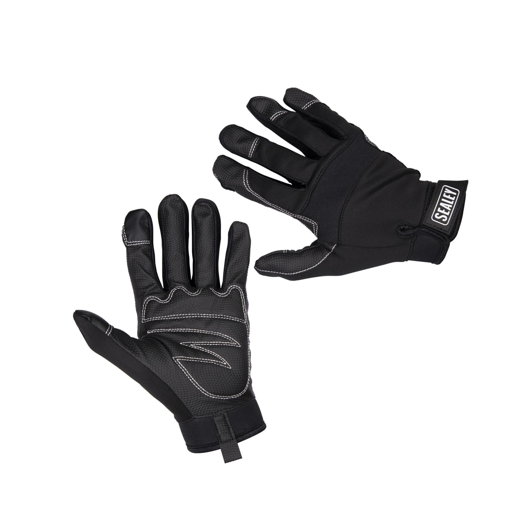 Sealey Mechanic's Gloves Light Palm Tactouch - Large