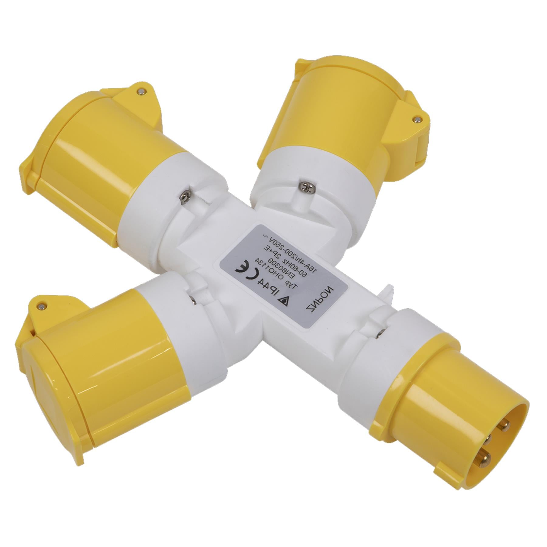 2P+E 3-Way Adaptor 110V Rated IP44 - WSTWA. Sealey