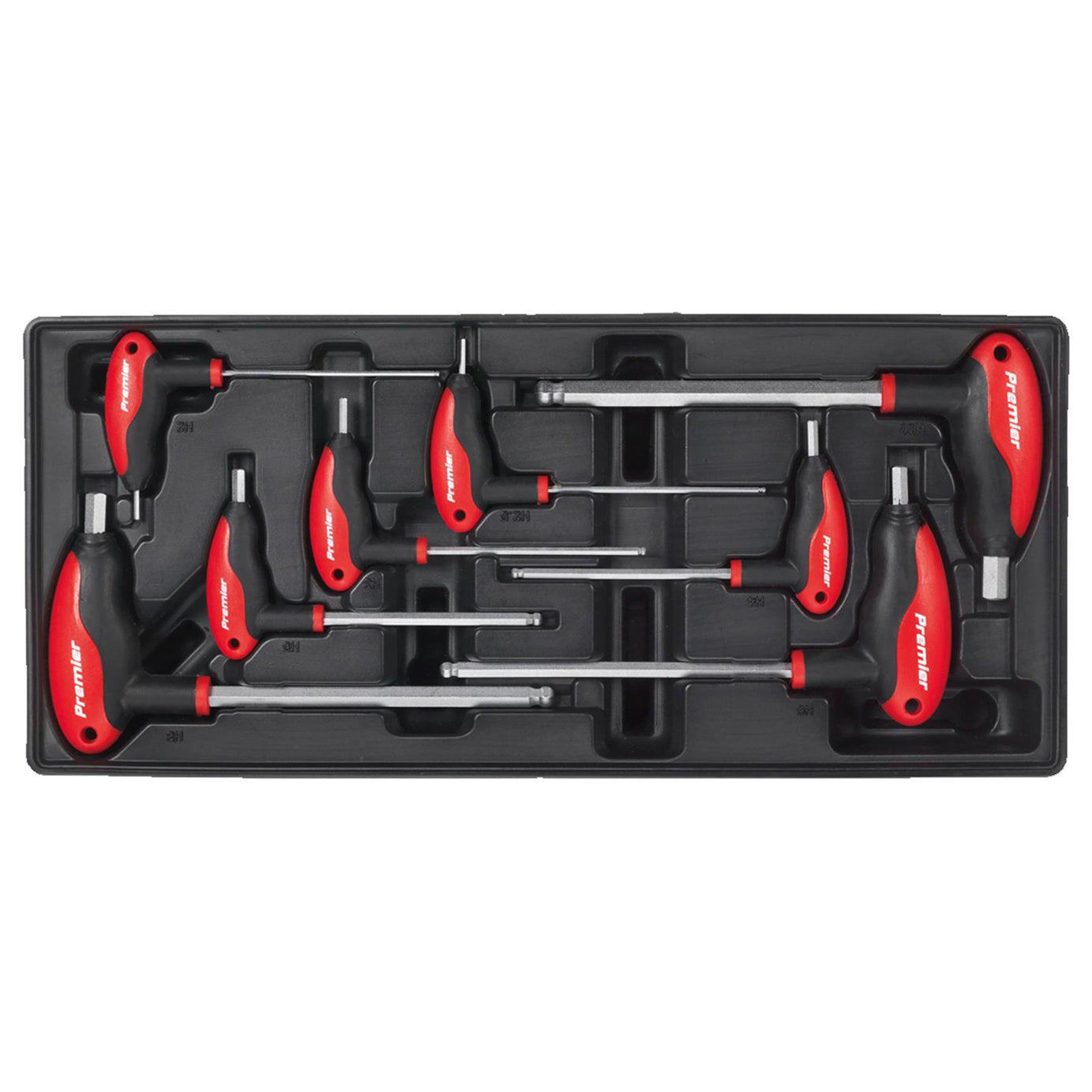 Sealey Tool Tray with T-Handle Ball-End Hex Key Set 8pc