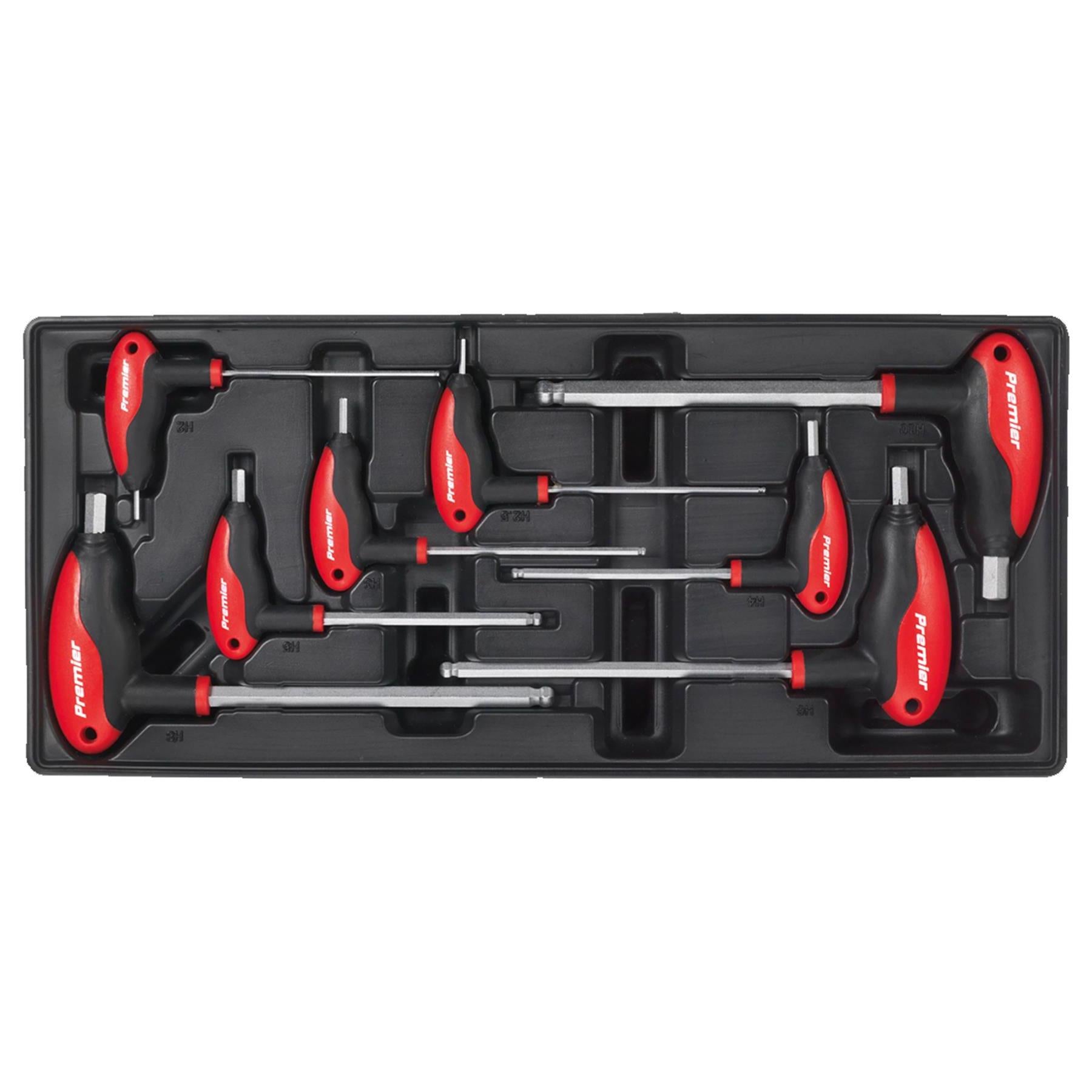Sealey Tool Tray with T-Handle Ball-End Hex Key Set 8pc