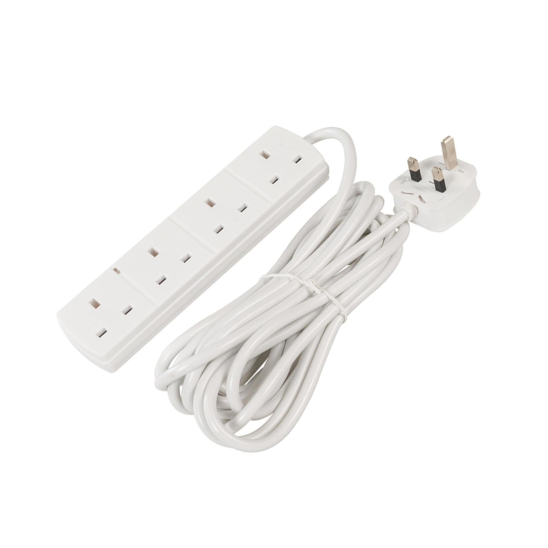 High quality Plug & Sockets Extension Lead with Neon Indicator 240V 4Gang 5m