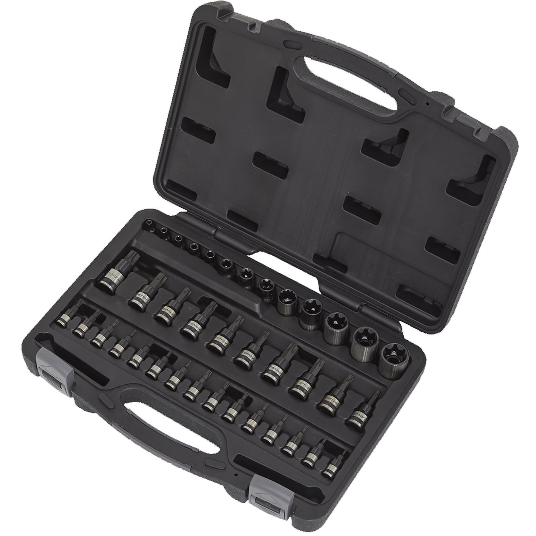 Sealey TRX-Star* & Security Socket Bit Set 38pc 1/4",3/8"&1/2"Sq Dr
