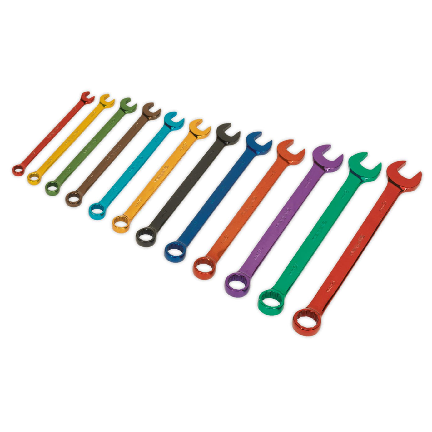 Sealey Combination Spanner Set 12pc Multi-Coloured Metric