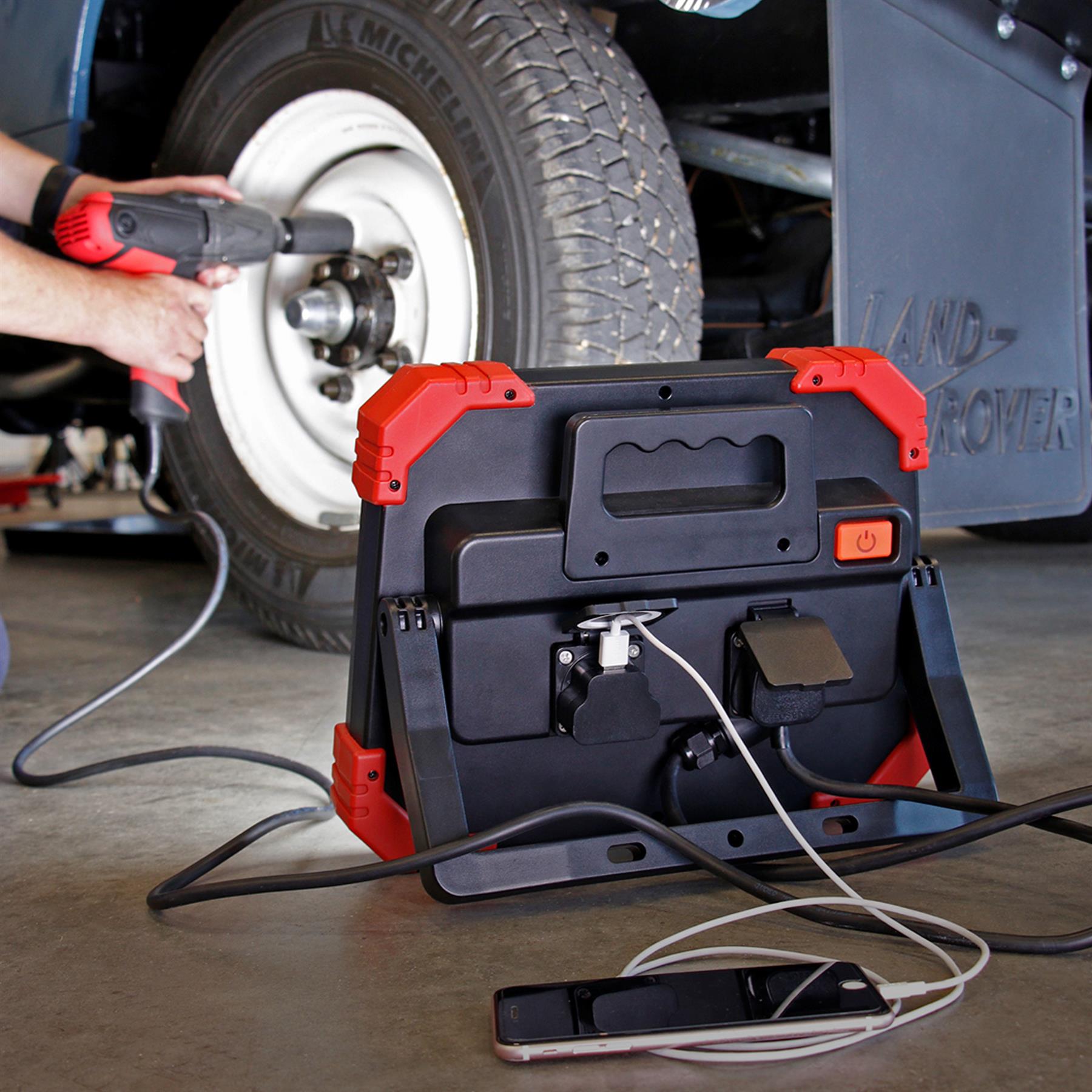 Sealey Site Light 48W SMD LED with 2 x 13A Sockets 230V