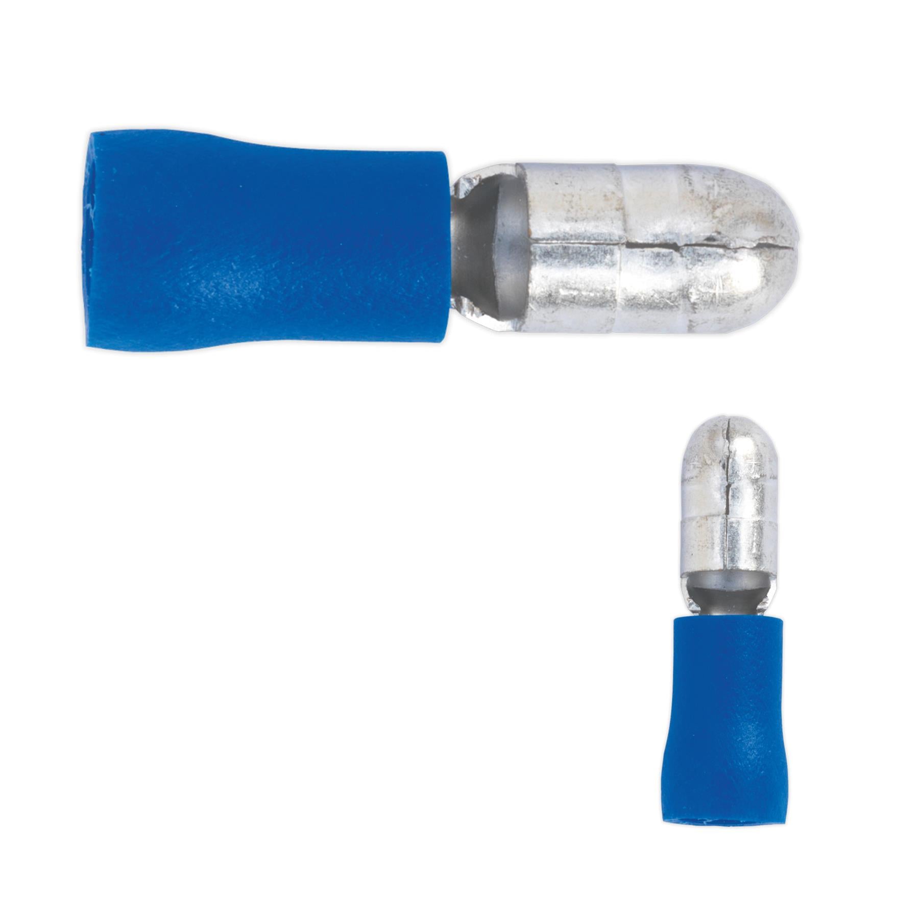 Sealey Bullet Terminal 5mm Male Blue Pack of 100