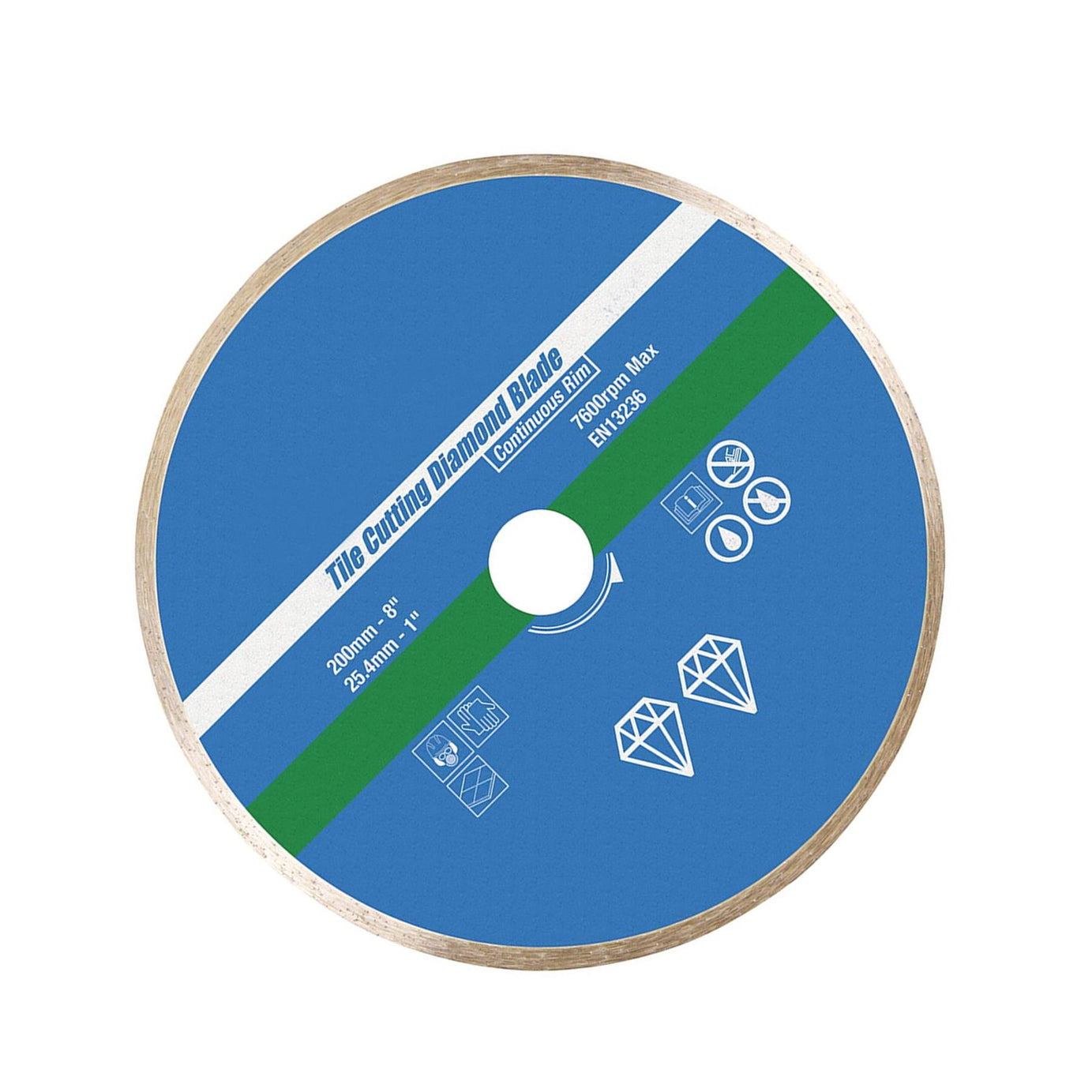 Continous Rim Tile Ceramic Cutting Diamond Blade 200 x 25.4mm Wet Or Dry Use Saw Blade