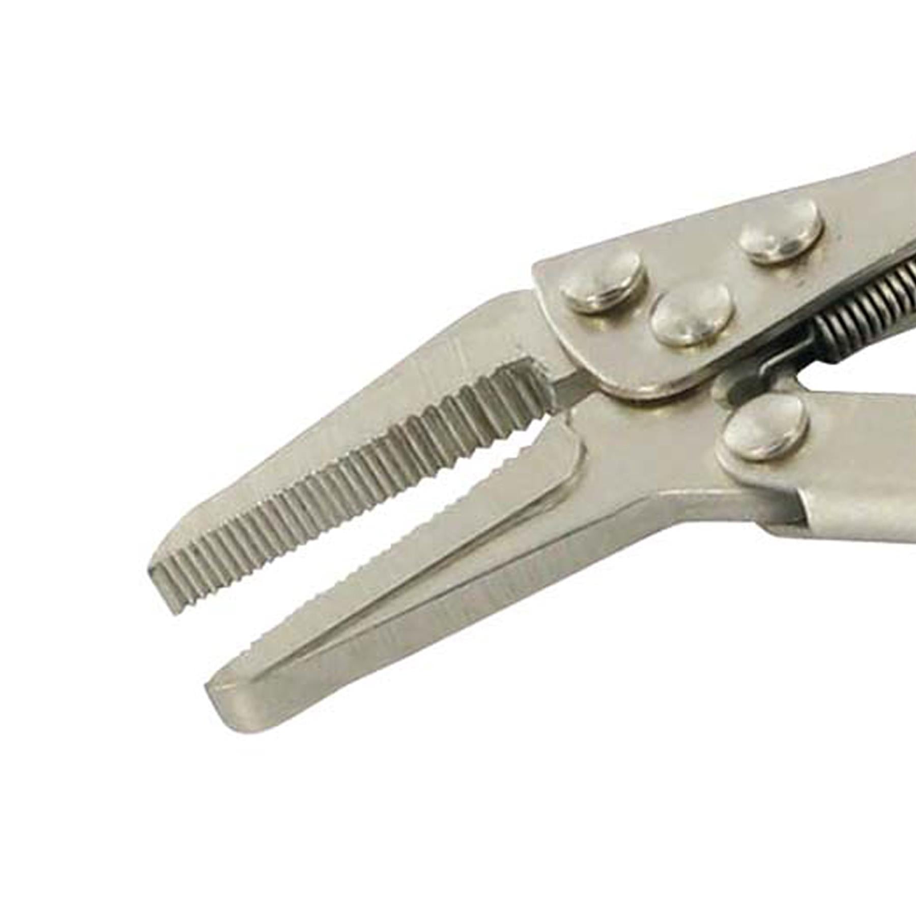 Self Locking Long Nose Pliers - 125mm Nickel-Plated Steel Adjustable Jaw Opening