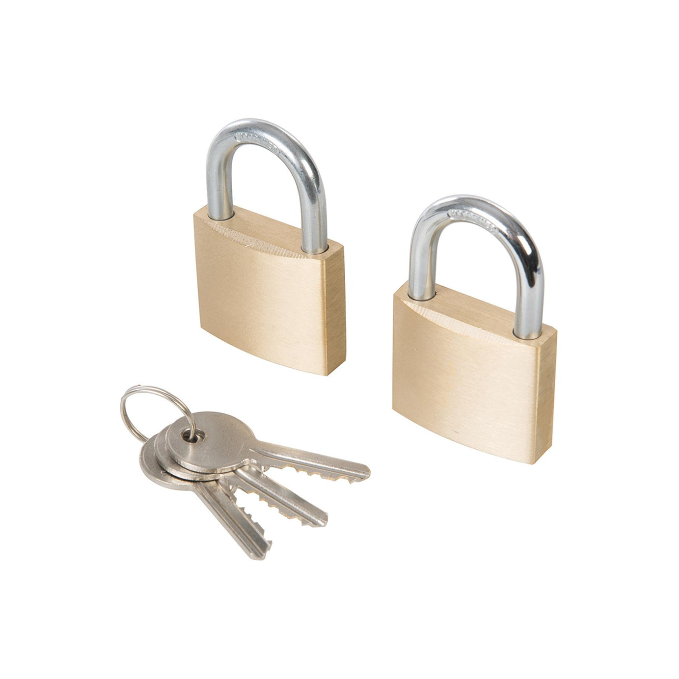 Keyed Alike Padlocks With Set Of 3 Brass Keys 40 x 32 x 12mm 2Pk