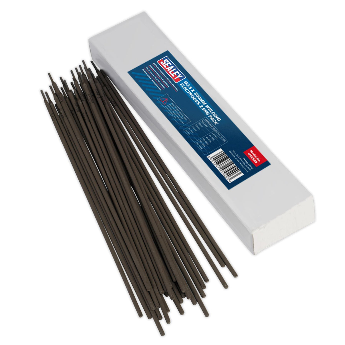 Welding Electrodes 2.5 x 300mm 2.5kg Pack mild steel electrodes made Sealey