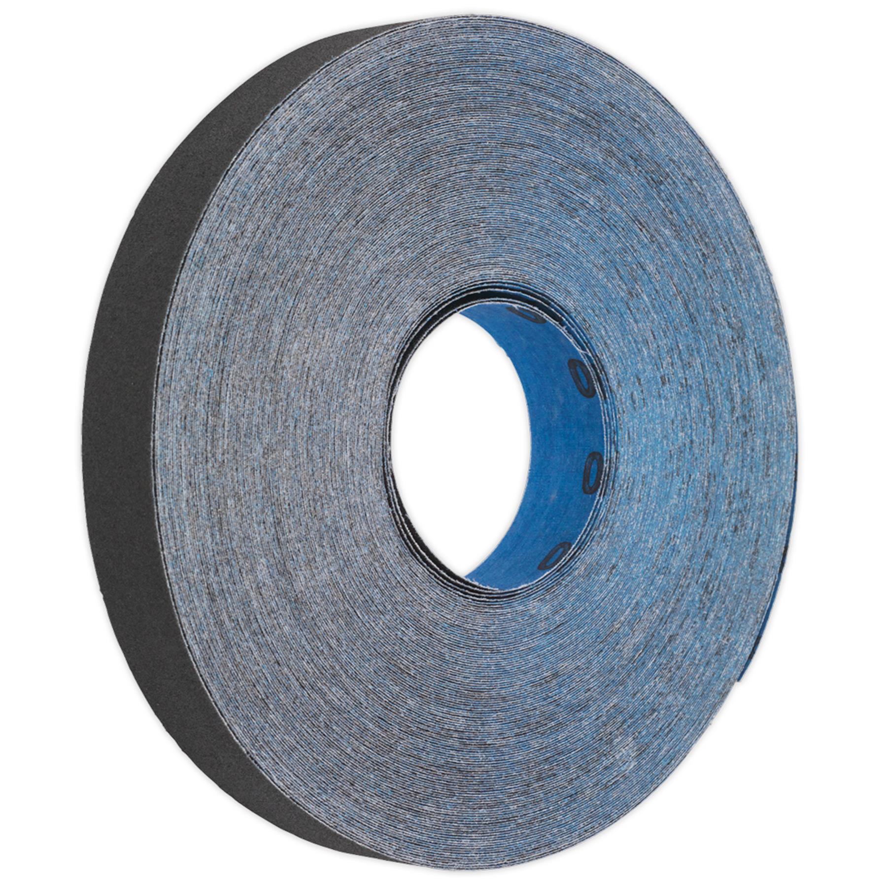 Sealey 25mm x 25m Emery Cloth Roll Blue Sheet 120 Grit