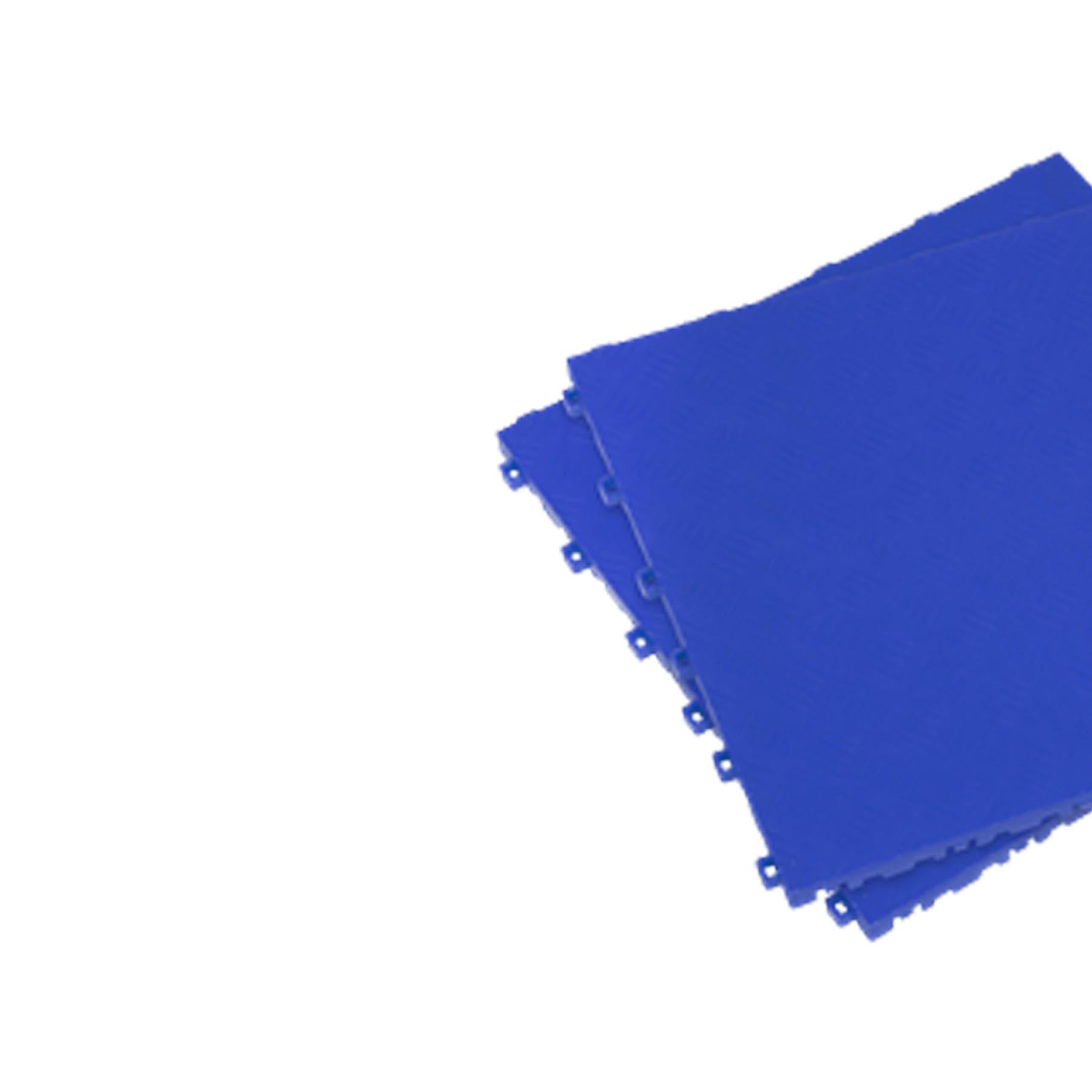 Sealey Polypropylene Floor Tile - Blue Treadplate 400x400mm Pk of 9