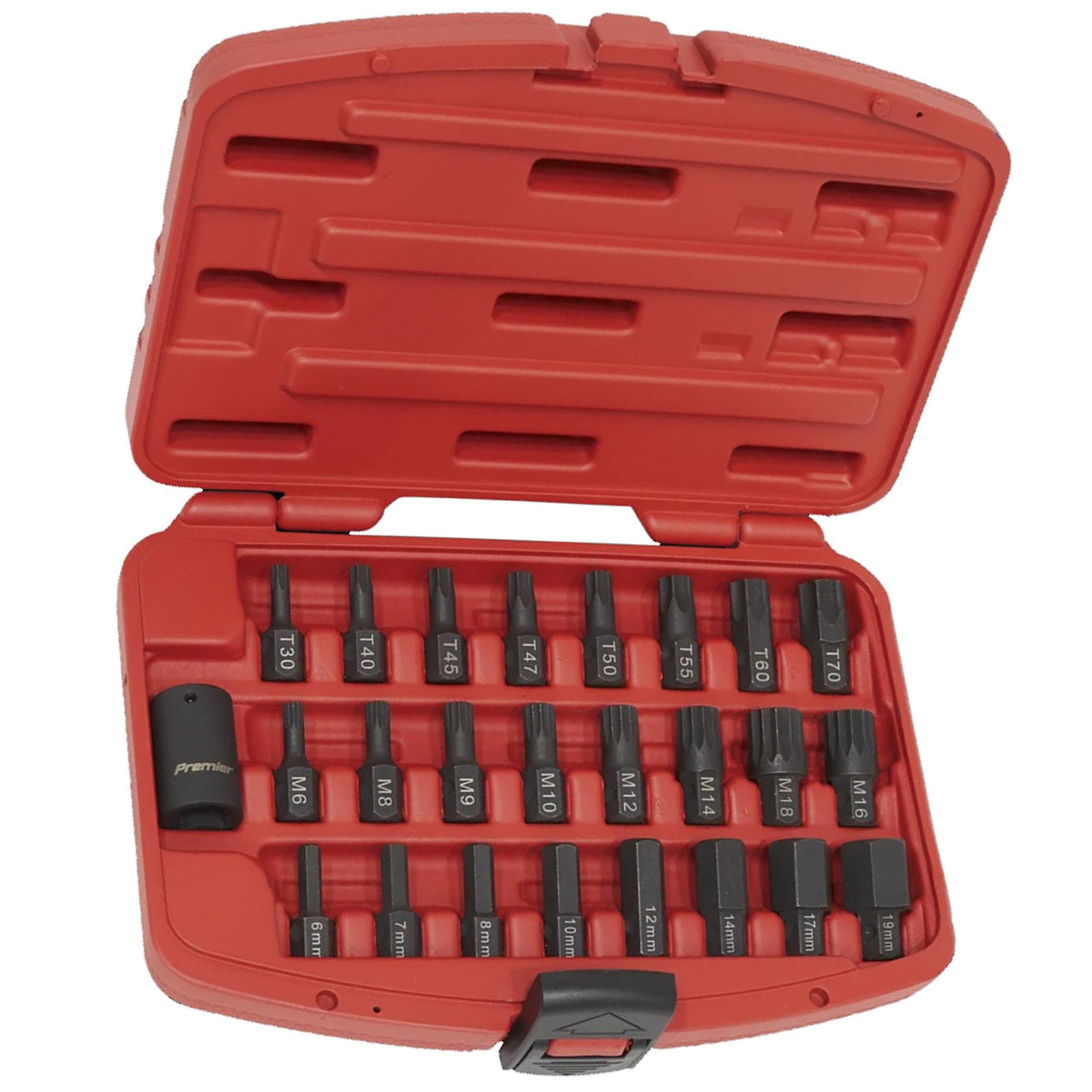 Sealey Impact TRX-Star*/Hex/Spline Bit Set 25pc 1/2"Sq Drive