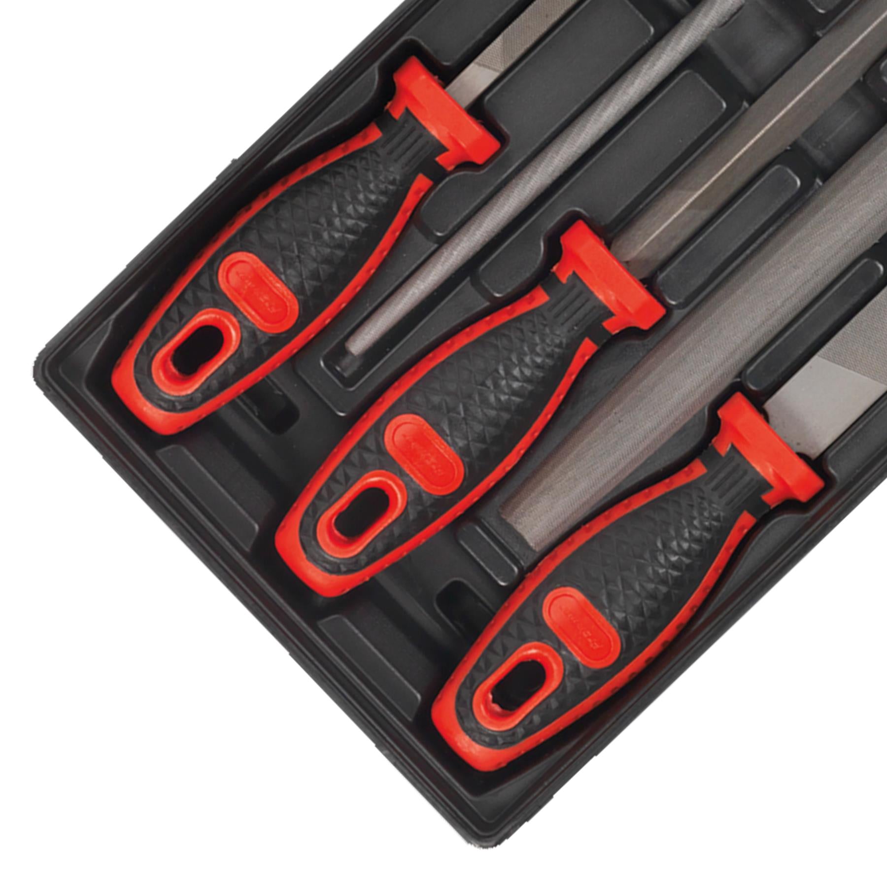 Tool Tray with Engineers File Set 5pc With Lifetime Guarantee Sealey