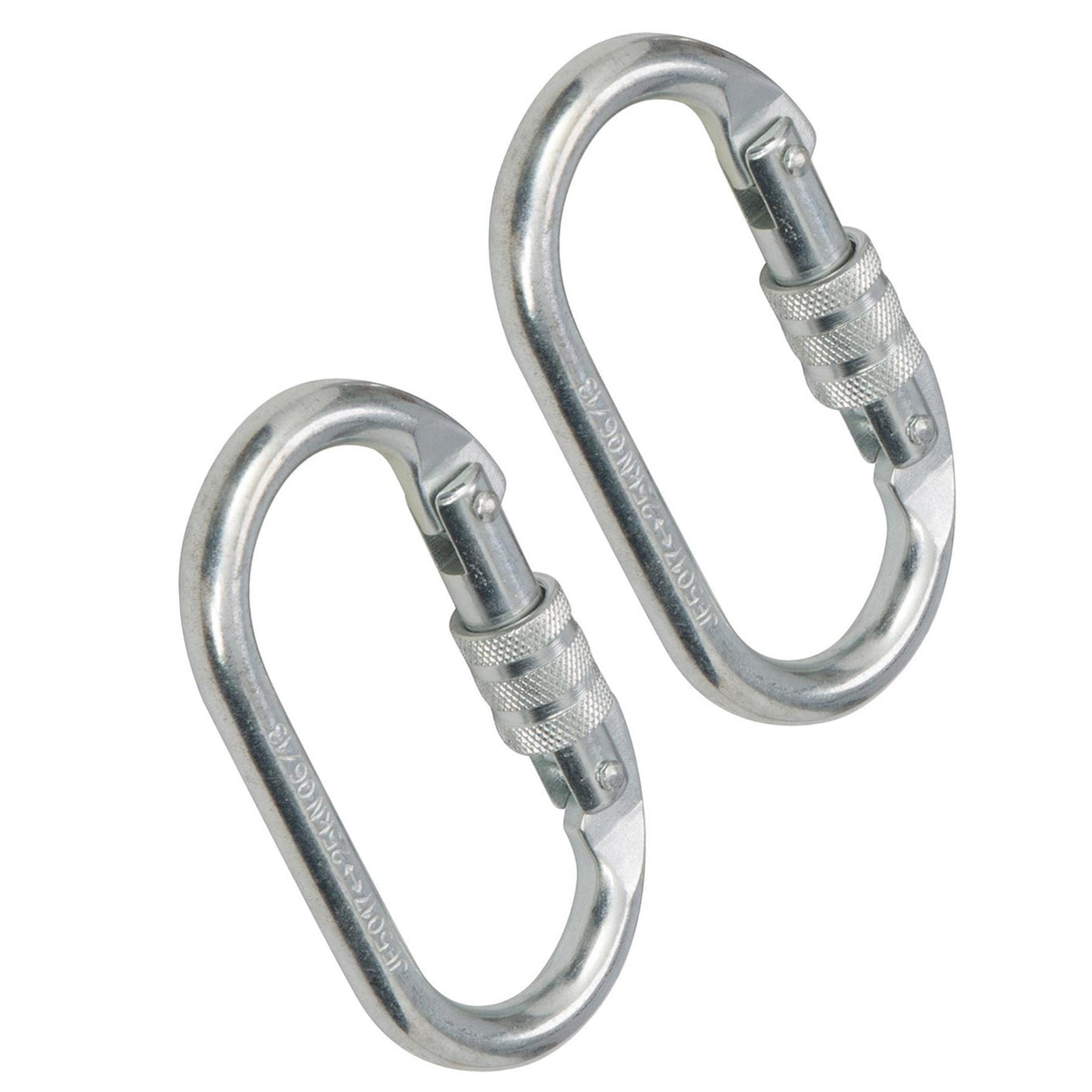2 x Screw Lock Carabiner Karabiner Clip Hook Heavy Duty Scaffold Climbing 25kn