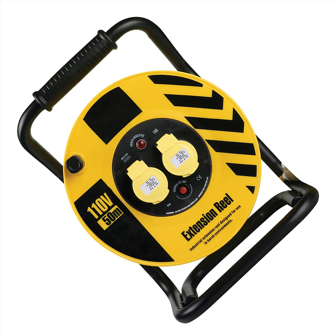 Defender Heavy Duty Cable Reel 2.5mm2 2-Way 16A 50m 110V