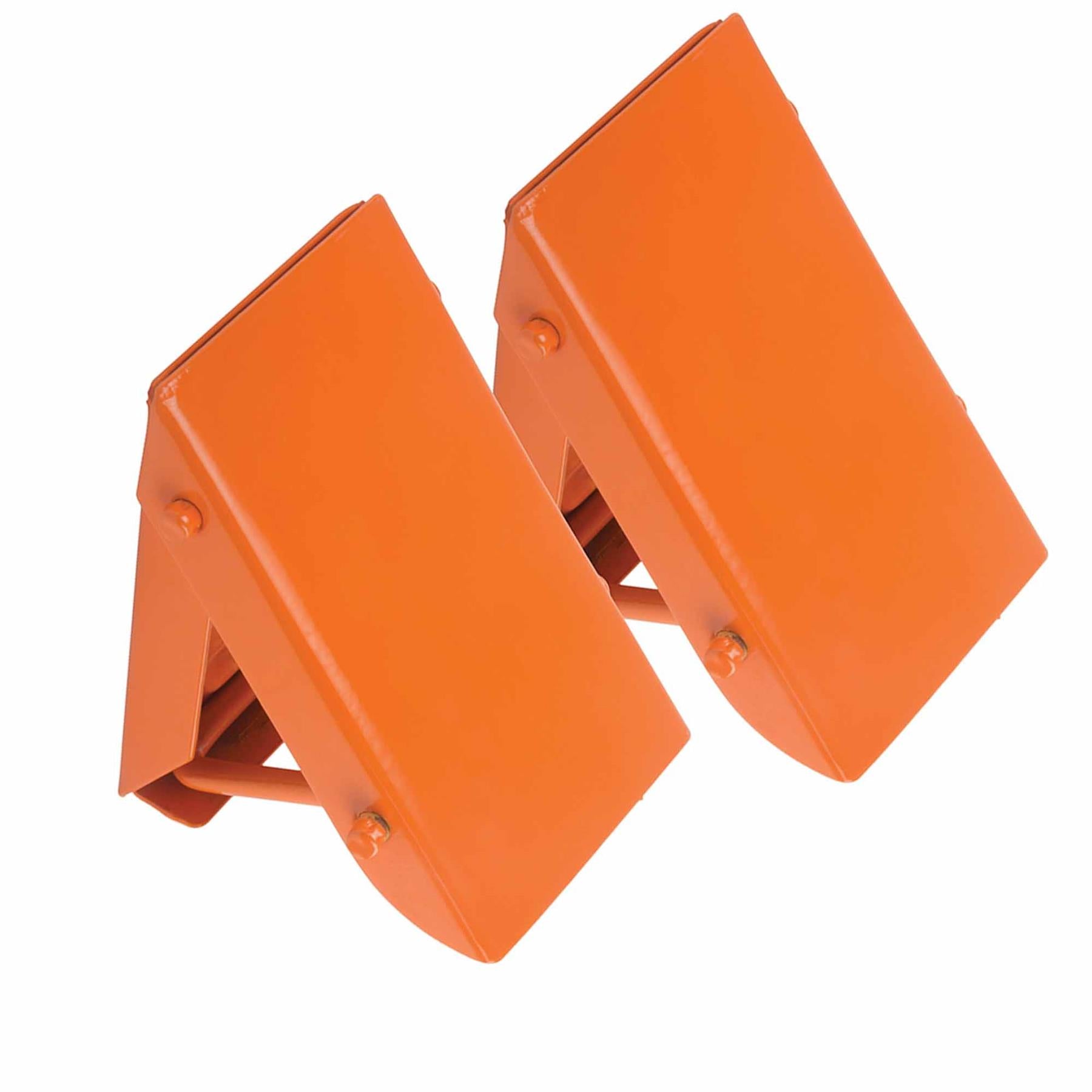 Folding Steel Wheel Chocks Bright Orange Cars, Caravans & Light Trucks