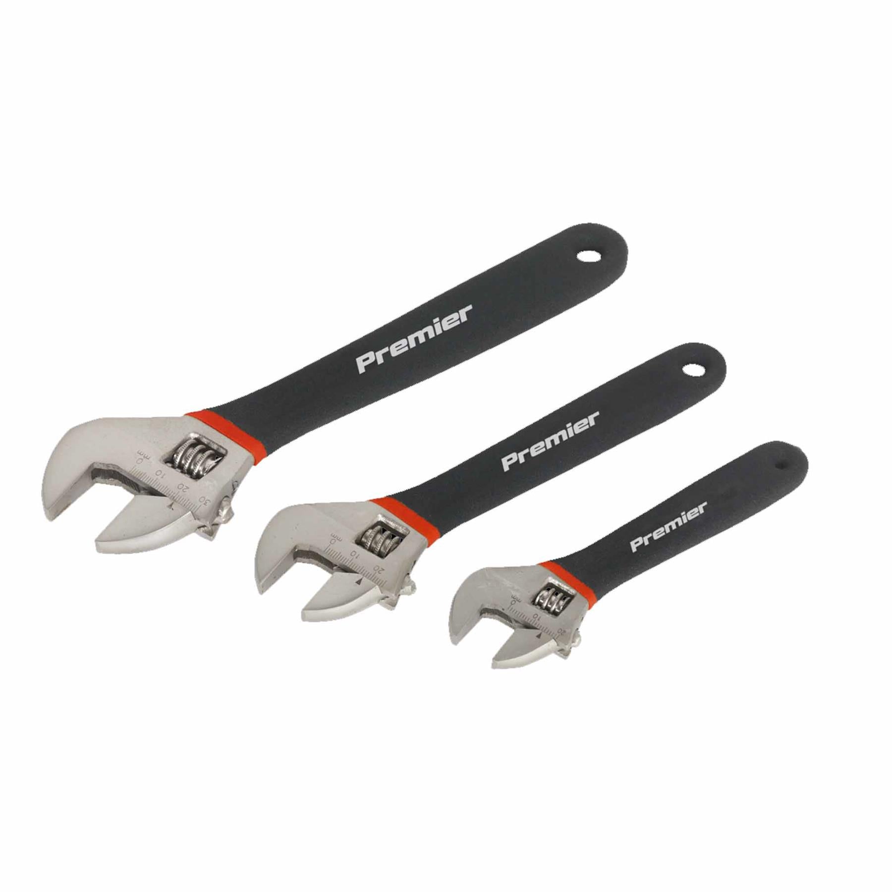 Sealey Adjustable Wrench Set 3pc Ni-Fe Finish
