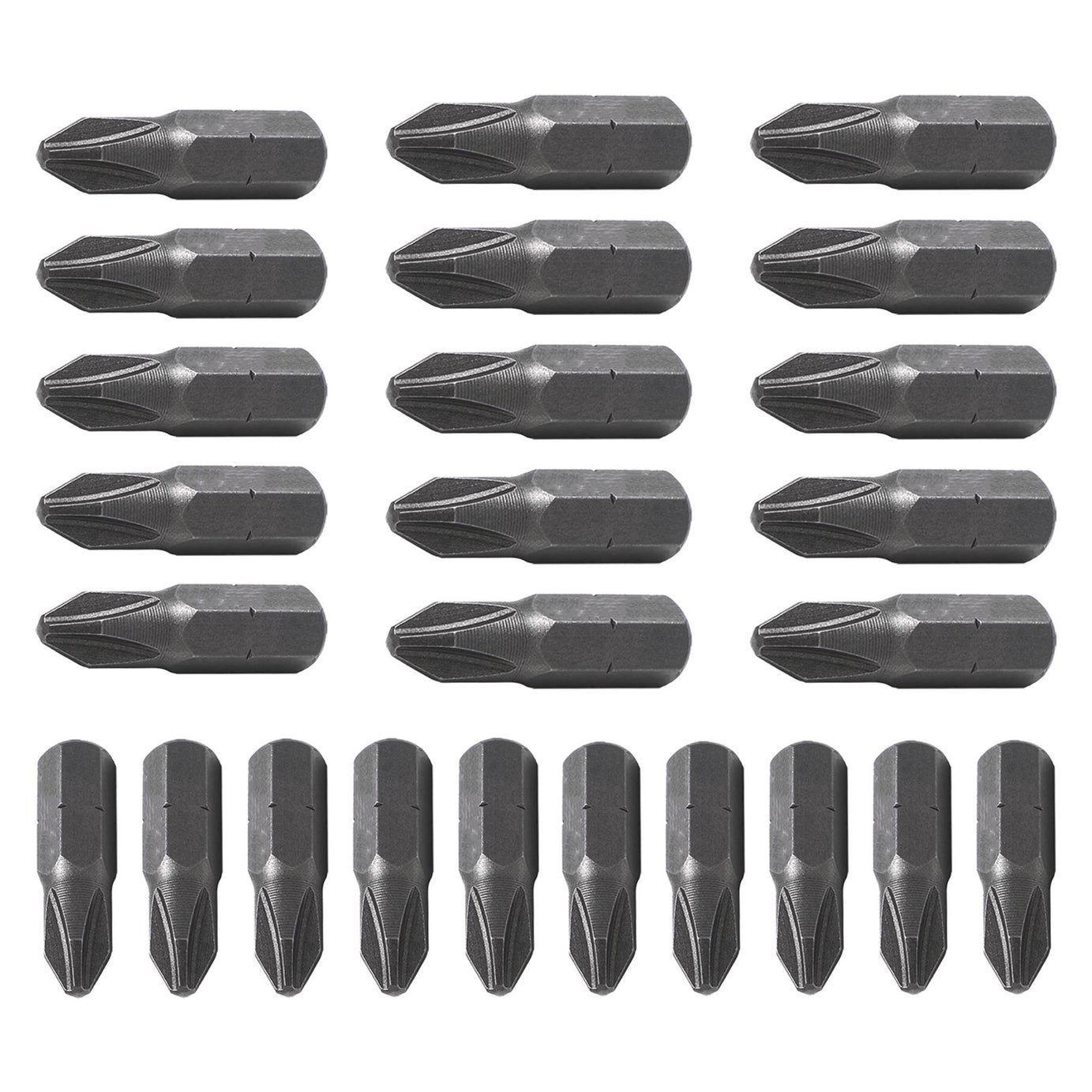 PH2 Phillips Screwdriver Bits CRV Chrome Vanadium Steel 1/4" Hex Drive 25Pcs