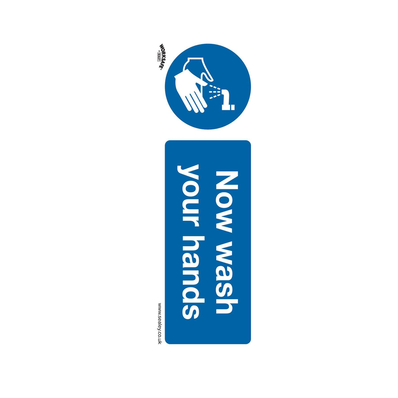 Mandatory Safety Sign - Now Wash Your Hands - Self-Adhesive Vinyl
