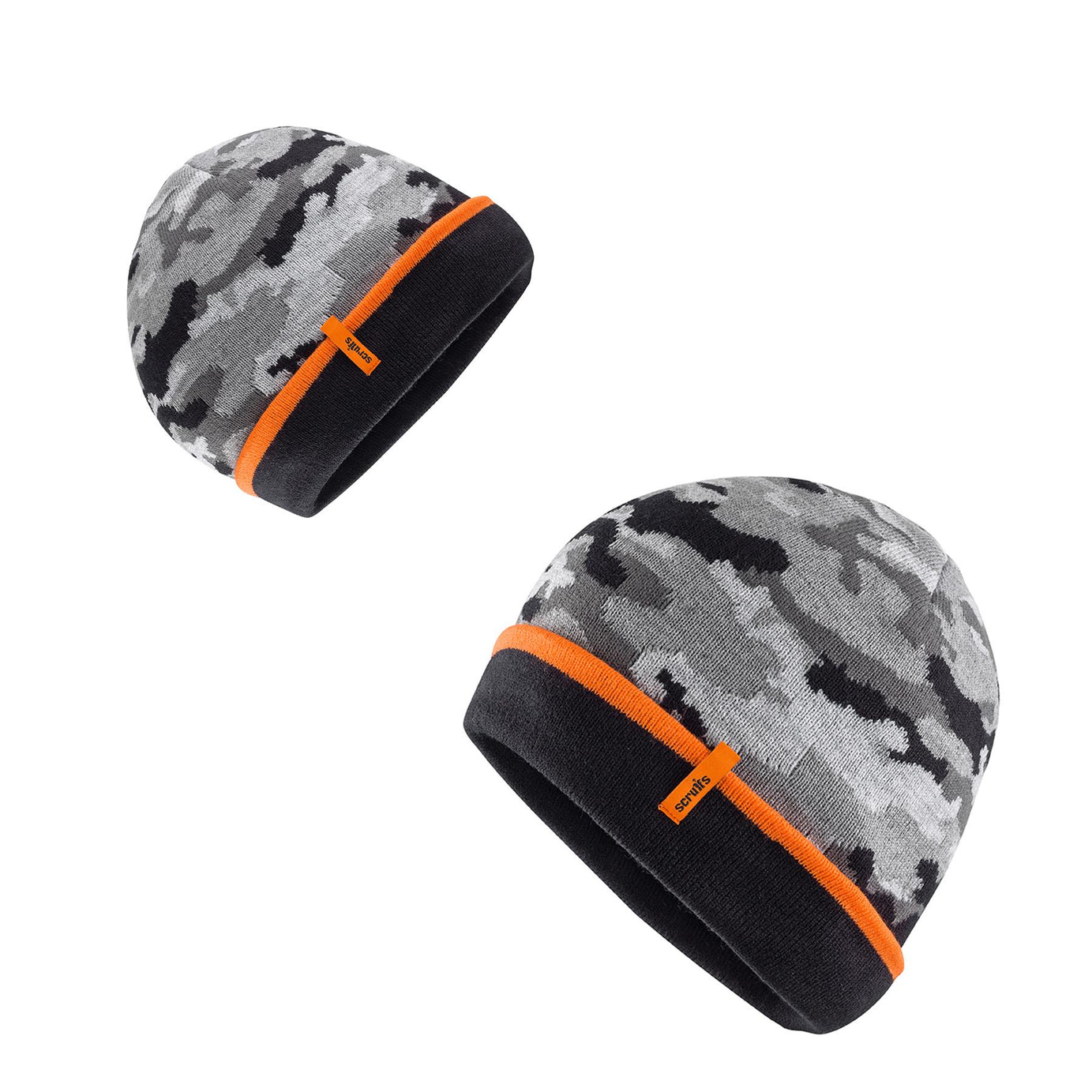 Scruffs Trade Camo Beanie Camo Grey AT Thermal Winter Wooly Hat Winter Work Wear