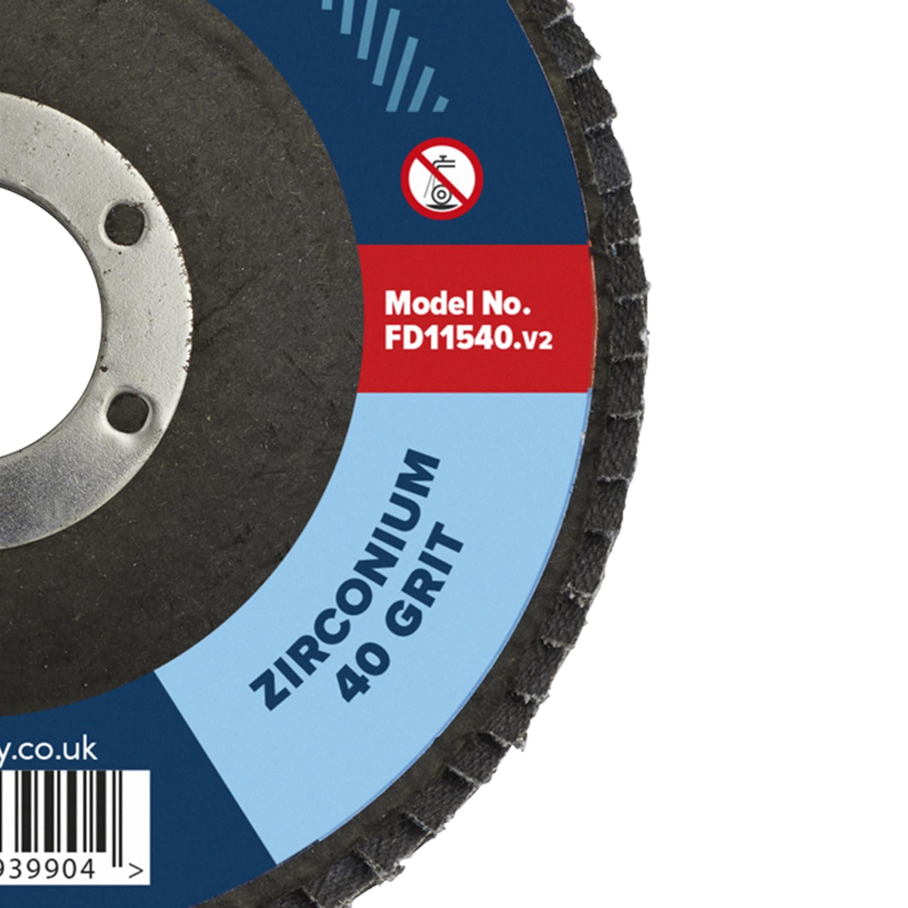 Sealey Flap Disc Zirconium �115mm 22mm Bore 40Grit