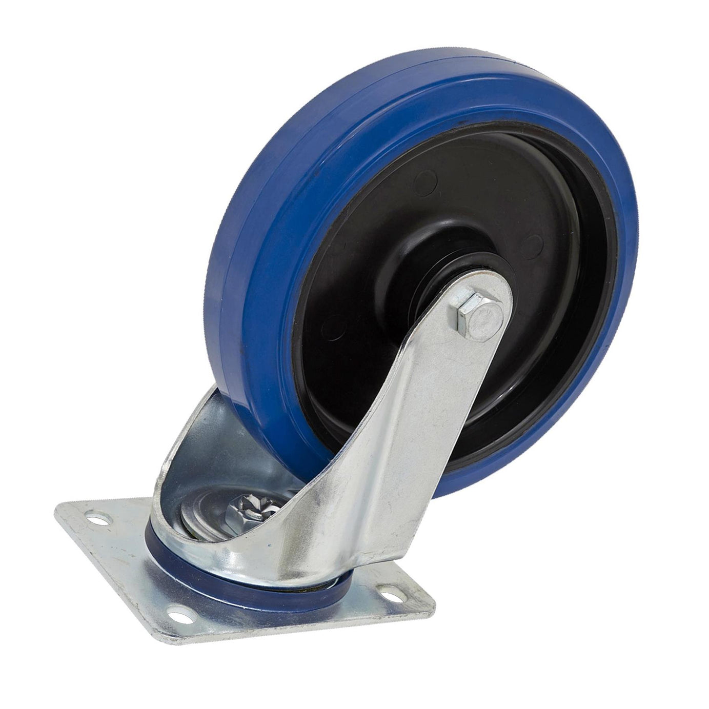 Sealey Heavy-Duty Blue Elastic Rubber Swivel Castor Wheel 100mm