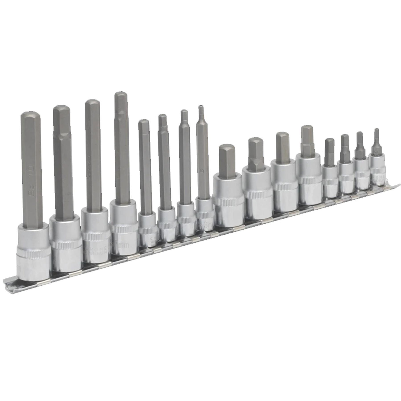 Sealey Hex Socket Bit Set 16pc 1/4" & 3/8"Sq Drive