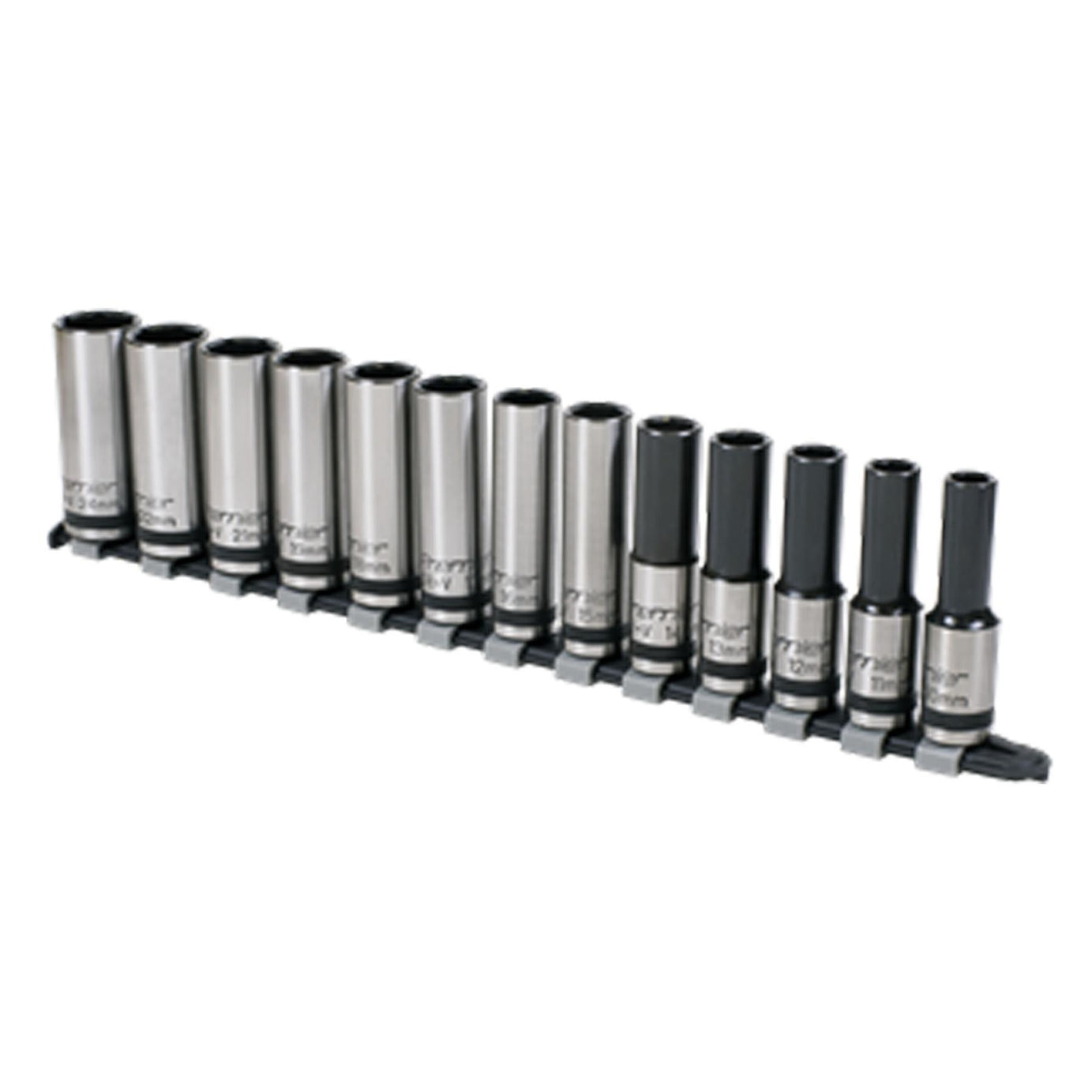 Socket Set 13pc 1/2"Sq Drive Deep Lock-On 6pt Metric - Black Series