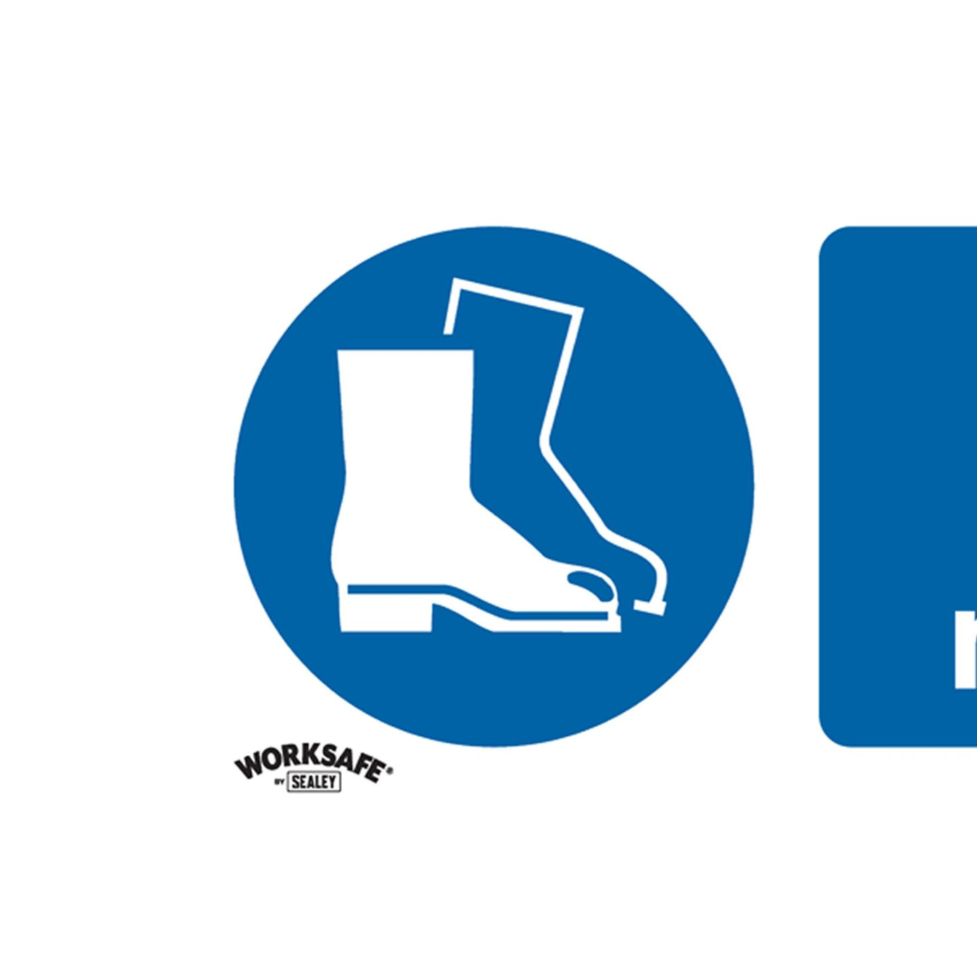 Sealey Safety Sign-Protective Footwear Must Be Worn-Self-Adhes-Pk10