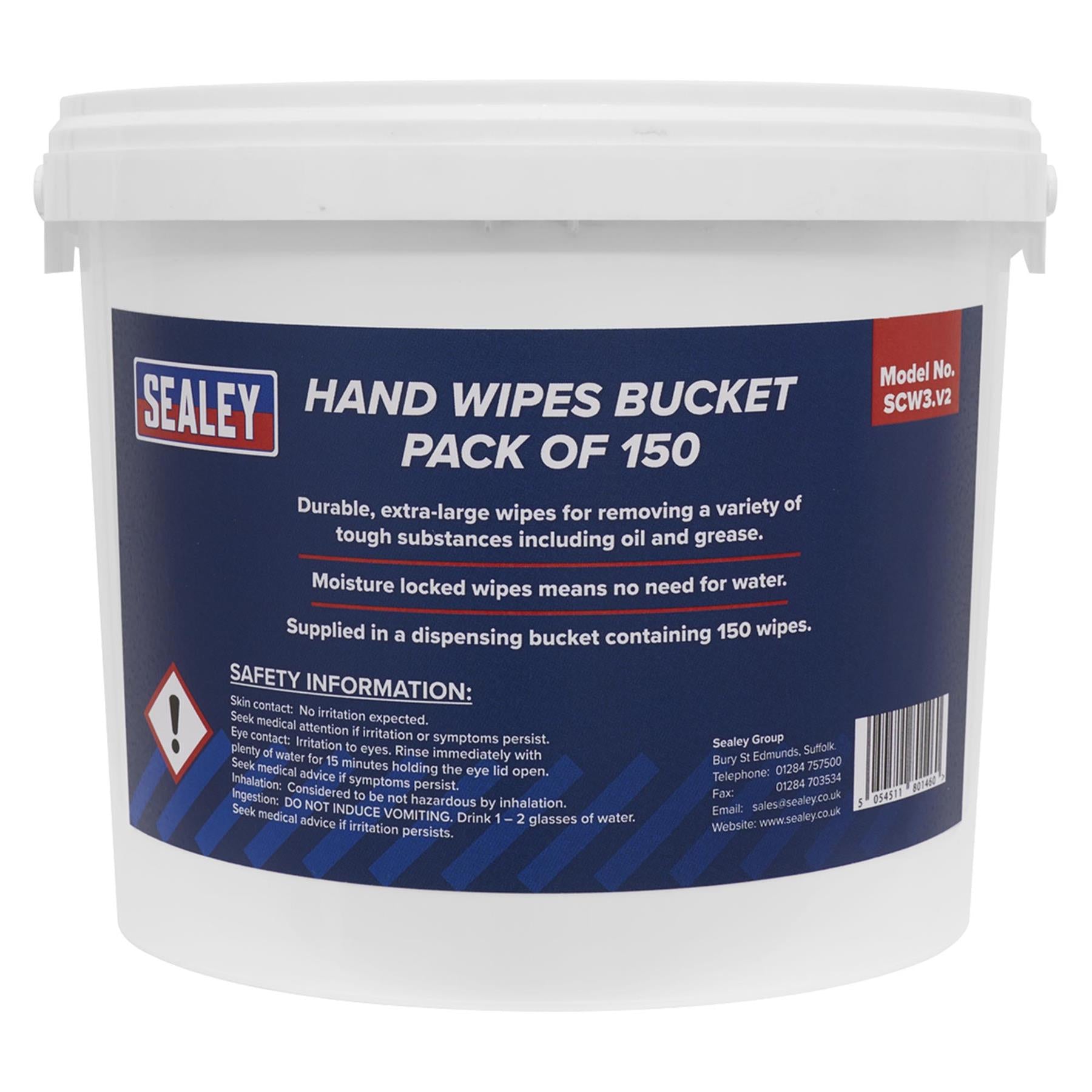 Sealey Hand Wipes Bucket Pack of 150