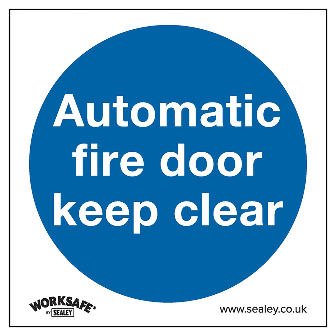 Mandatory Safety Sign - Automatic Fire Door Keep Clear - Rigid Plastic