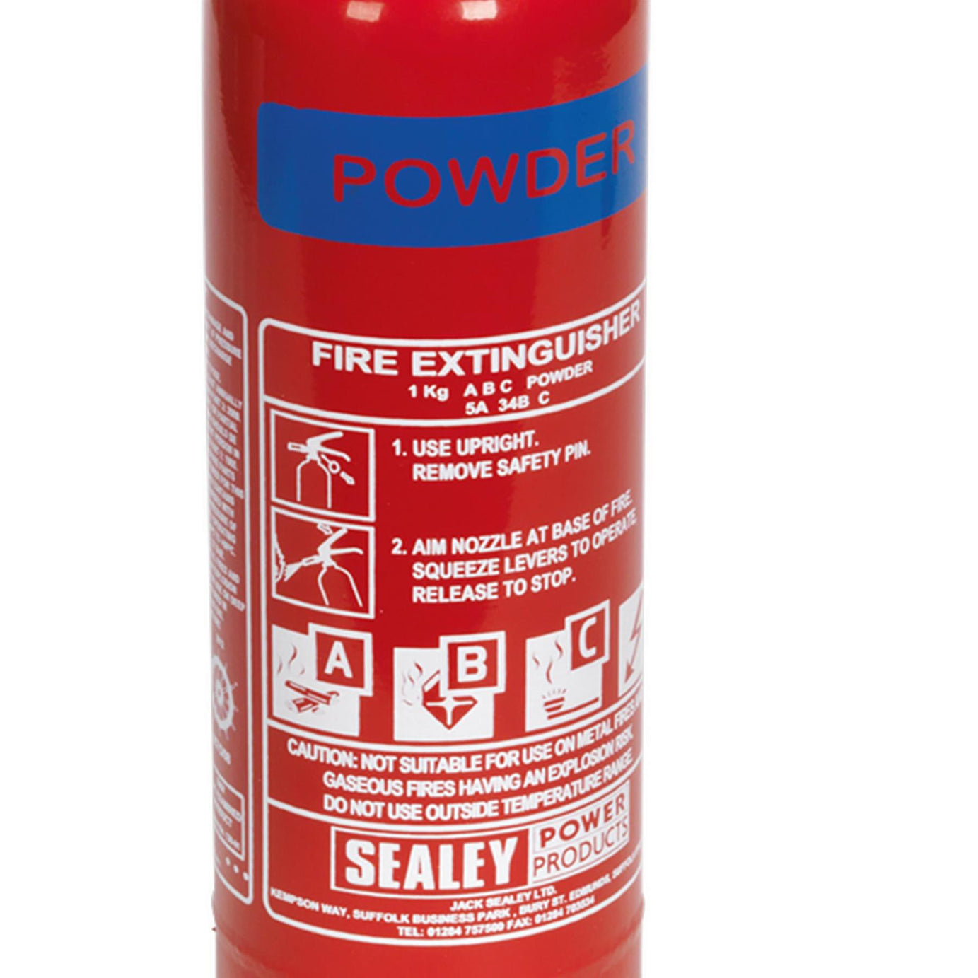 Sealey Fire Extinguisher 1kg Dry Powder