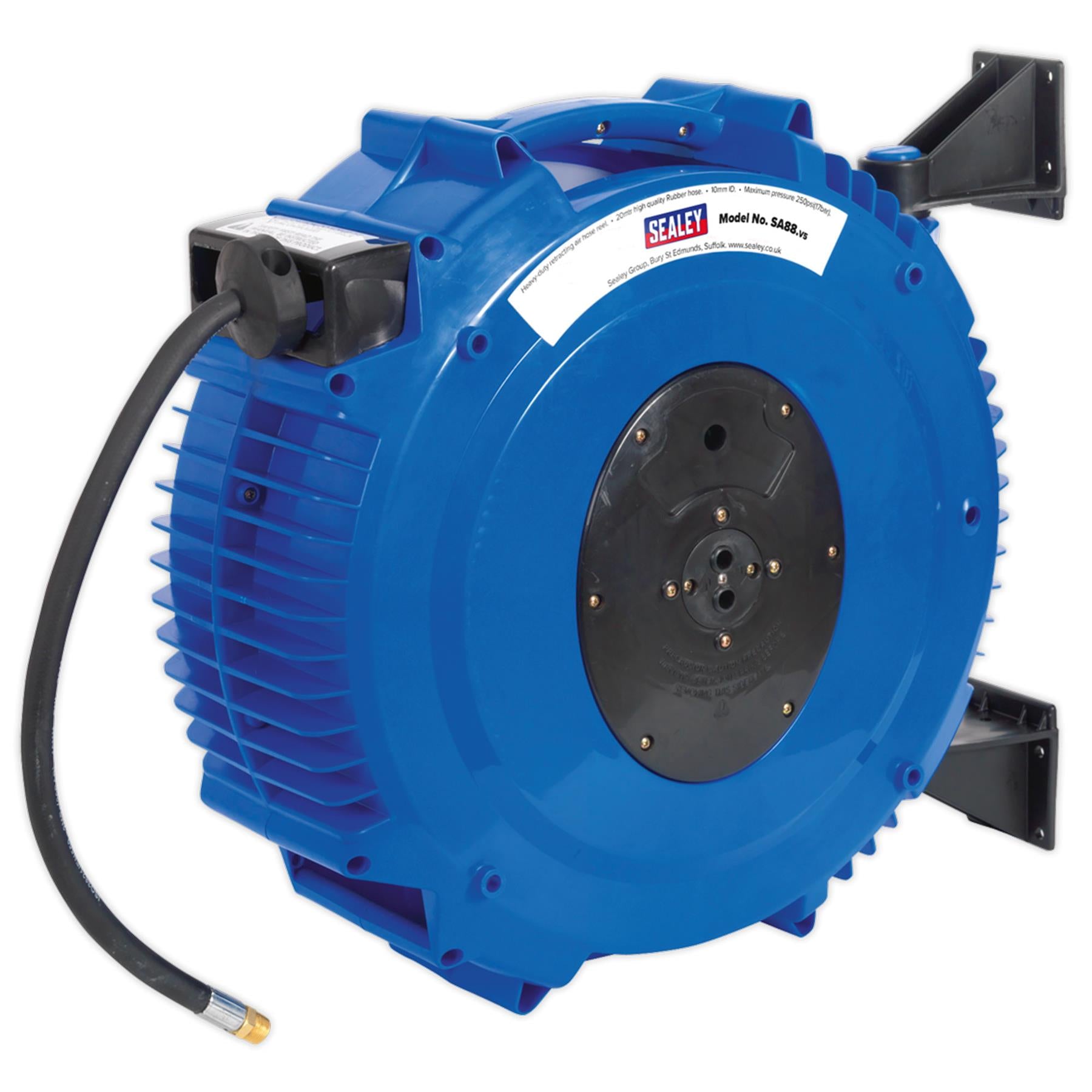 Sealey Retractable Air Hose Reel 20m 10mm ID Rubber Hose