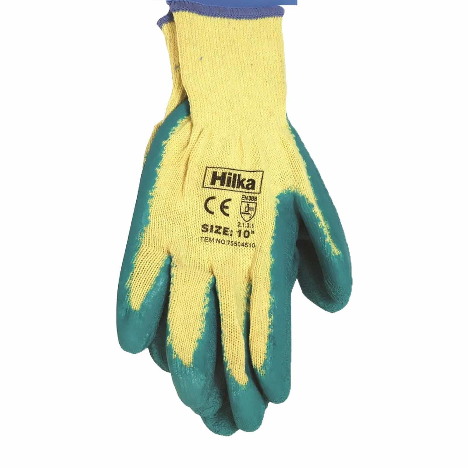 Green Latex Coated Work Gloves