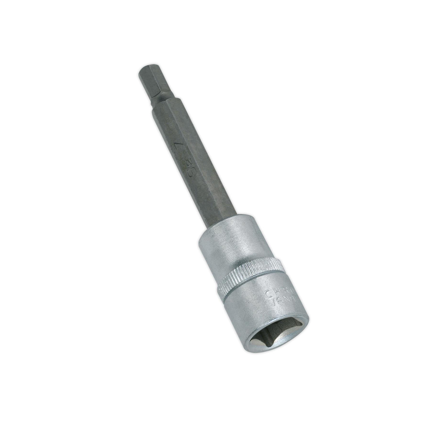 Sealey Hex Socket Bit 7mm Long 1/2"Sq Drive Satin Finish