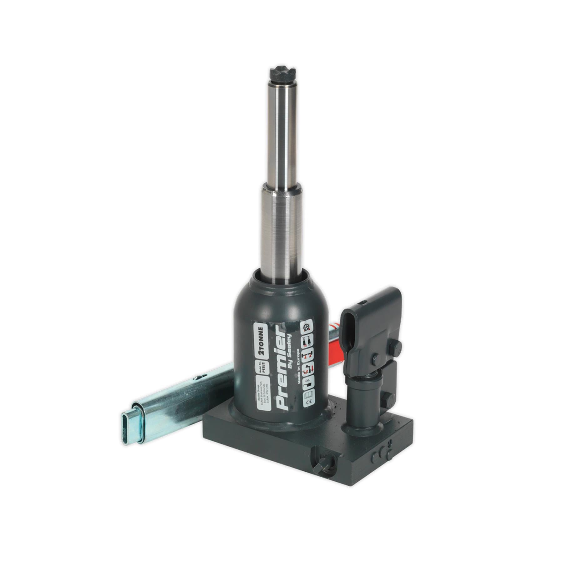 Sealey Premier Telescopic Bottle Jack 2tonne Safety Overload Valve