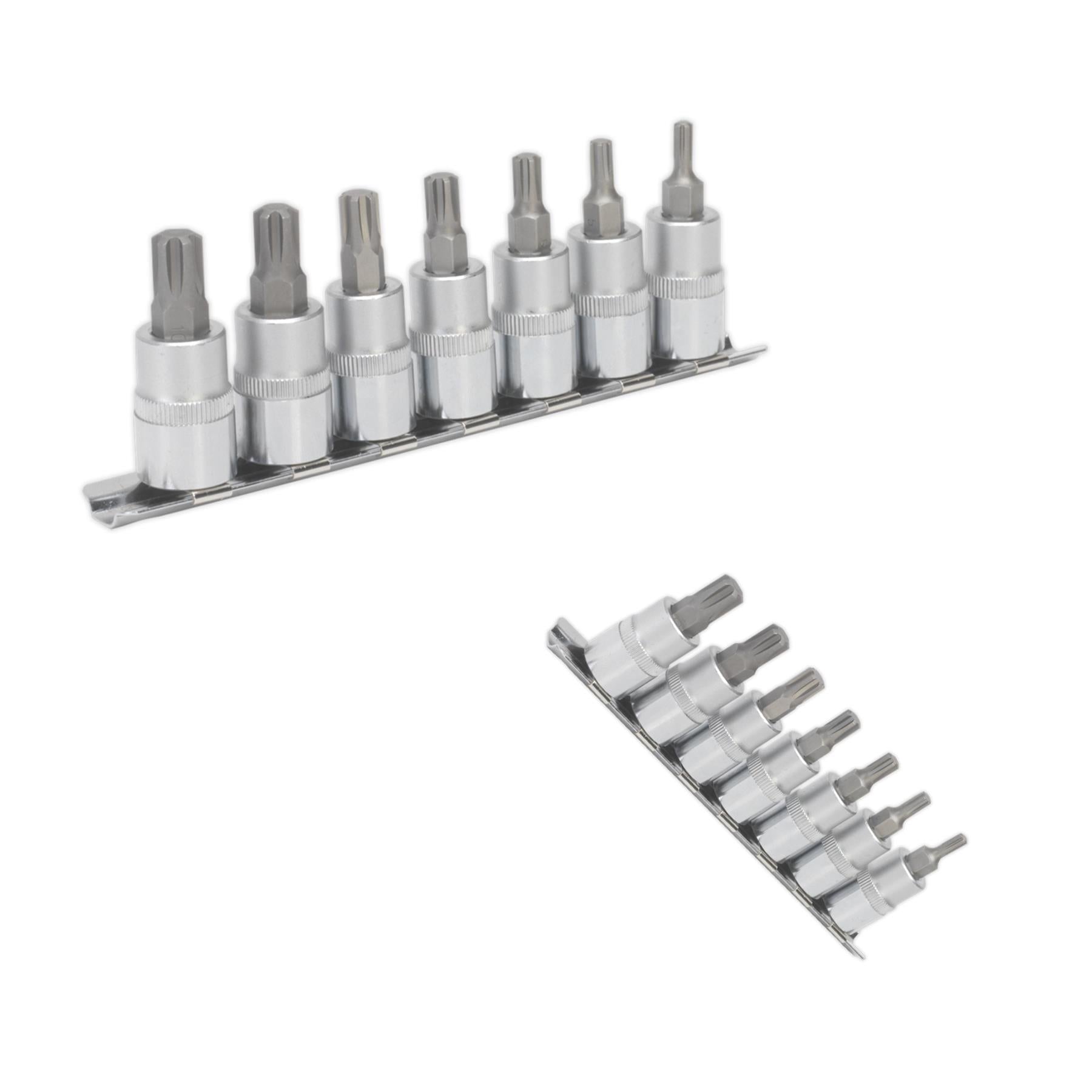 Sealey Ribe Socket Bit Set 7pc 3/8"Sq Drive 50mm