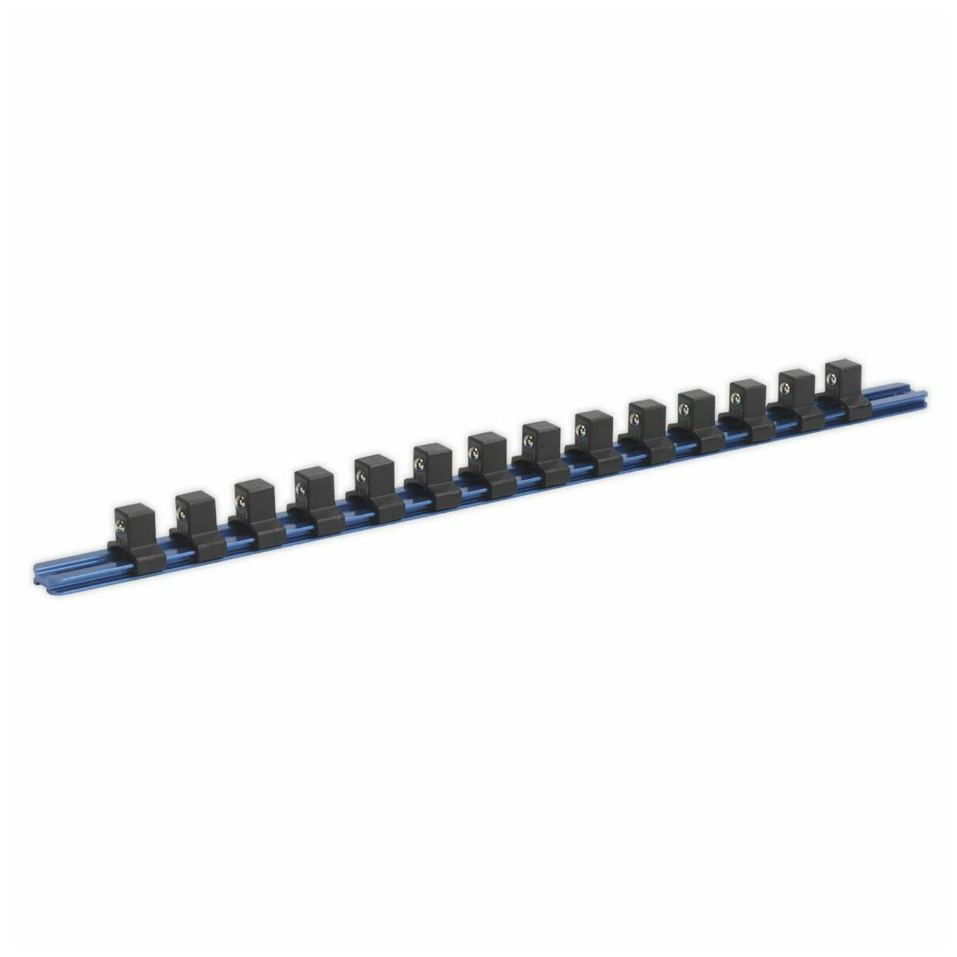 Sealey Socket Retaining Rail with 14 Clips Aluminium 1/2"Sq Drive