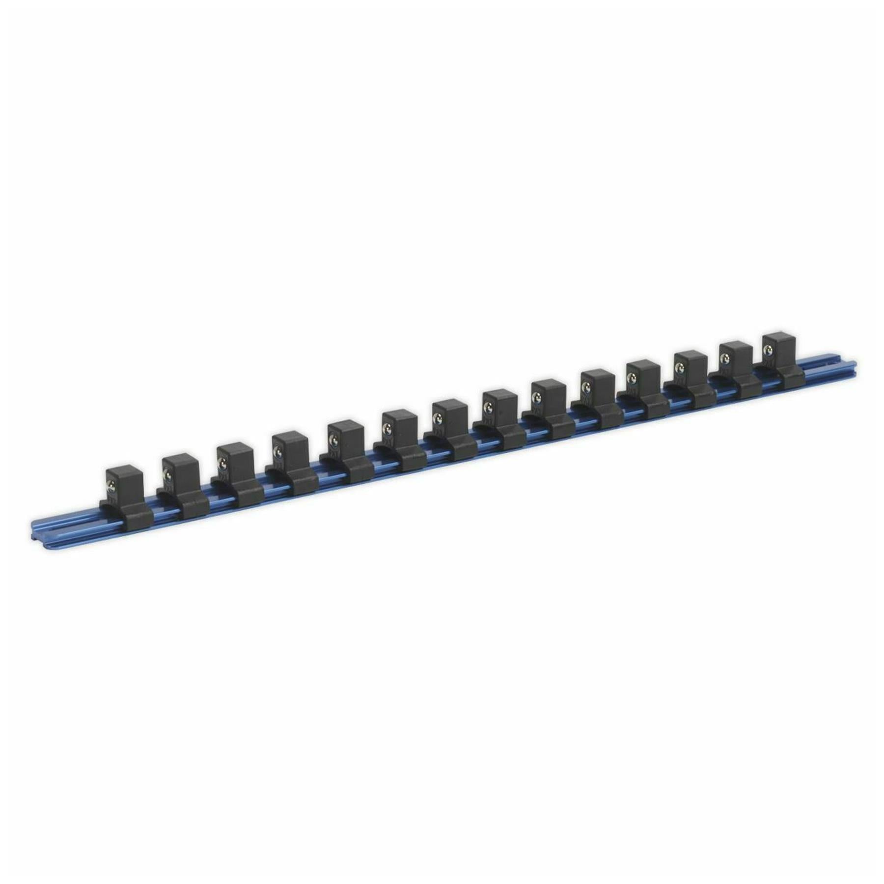 Sealey Socket Retaining Rail with 14 Clips Aluminium 1/2"Sq Drive