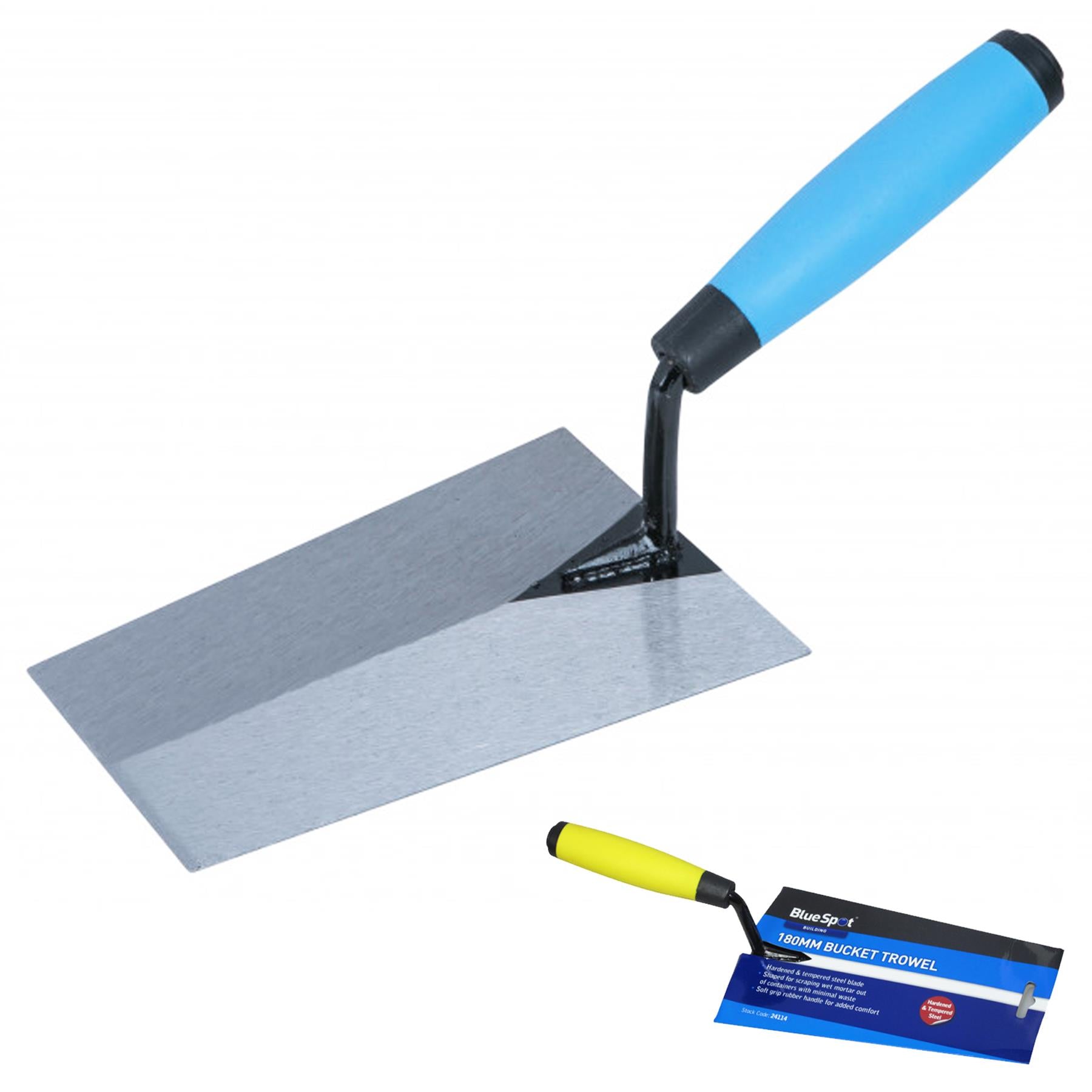 BlueSpot Bucket Trowel Hardened Tempered Steel Blade Bricklaying Cement Brick